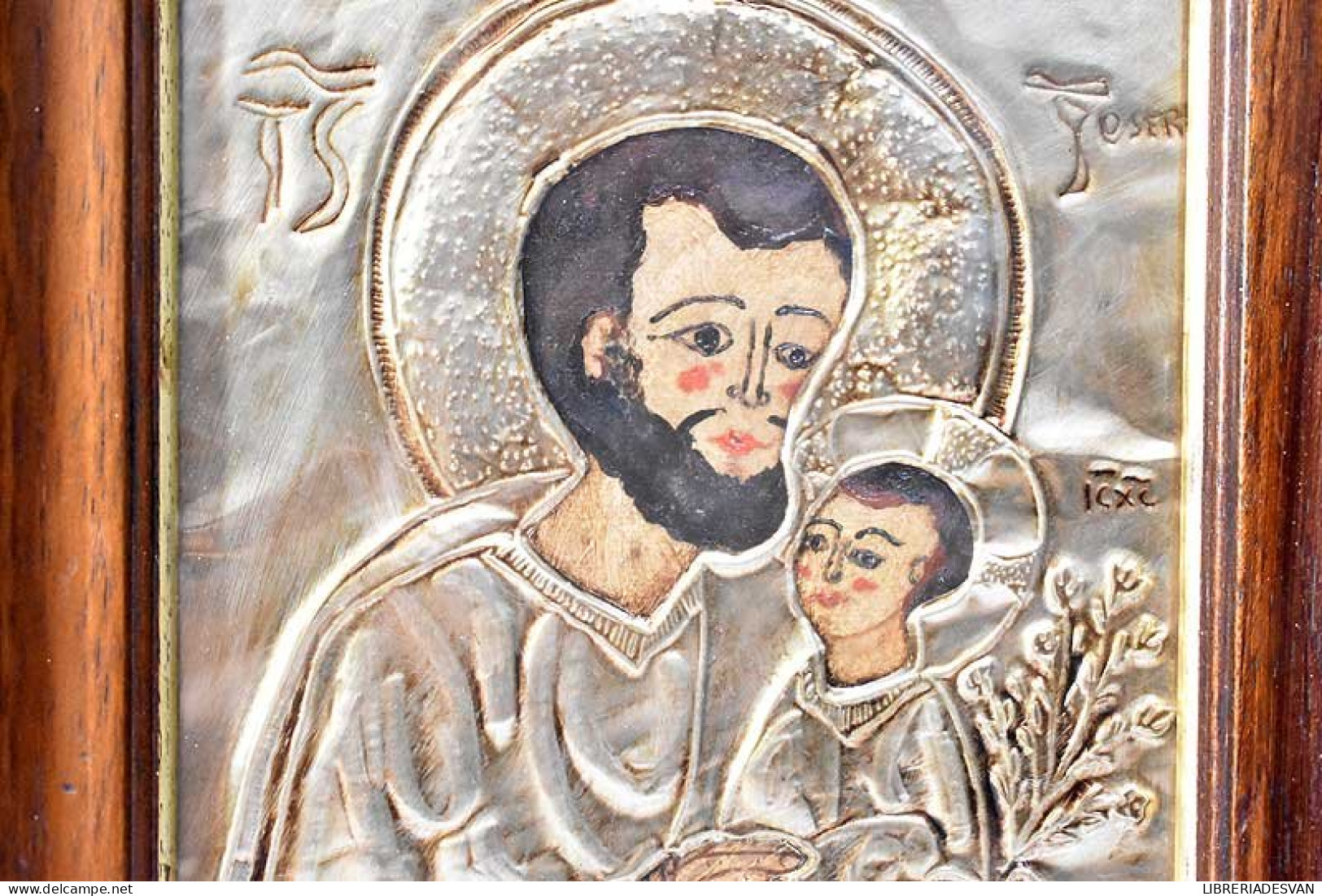 Cuadro Reproducción Icono San José Y El Niño Jesús. Escuela De Kiev S. XVIII - Zeitgenössische Kunst