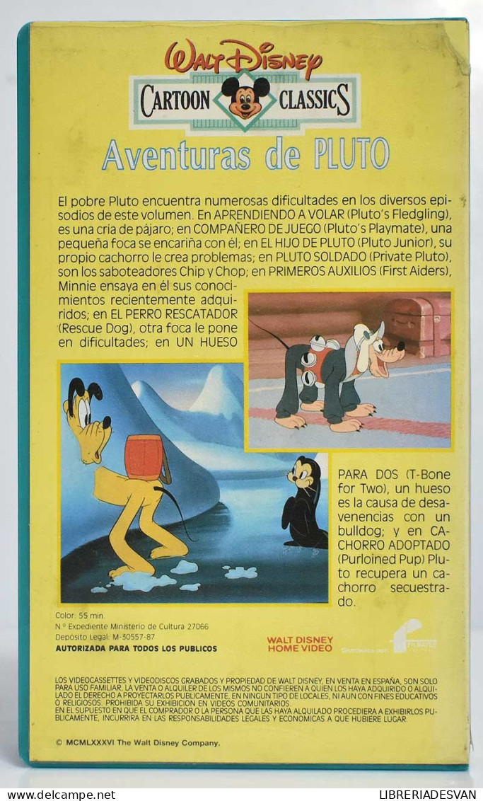 Aventuras De Pluto. Walt Disney. Cartoon Classics. Beta - Altri