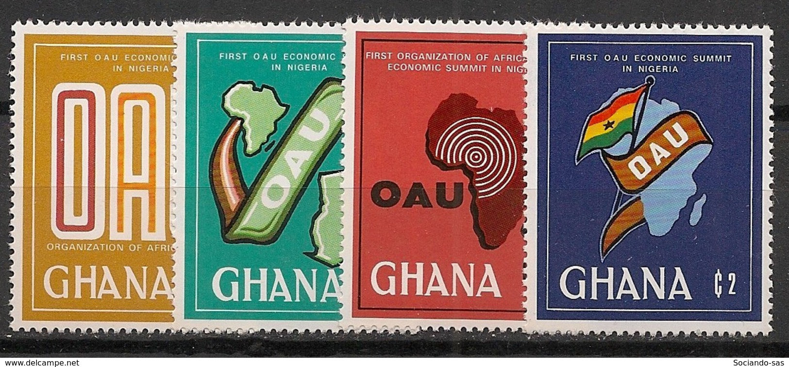 GHANA - 1980 - N°YT. 688 à 691 - OAU - Neuf Luxe ** / MNH / Postfrisch - Ghana (1957-...)