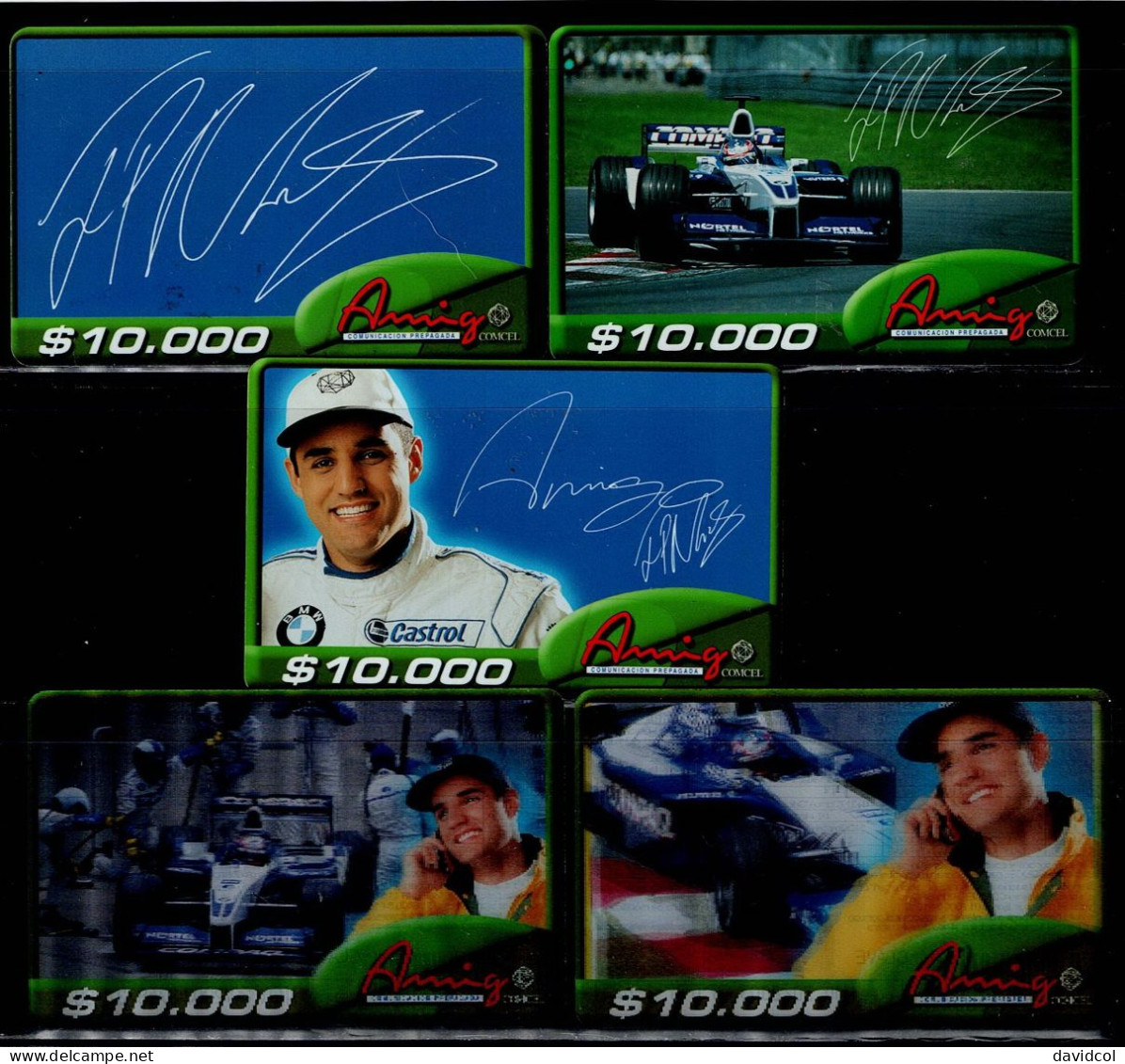 TT121-COLOMBIA PREPAID CARDS - 2004 - USED - AMIGO - $ 10.000 - ENCLOSED 2 3-D PLASTIC CARDS- JUAN PABLO MONTOYA (#2) - Colombia