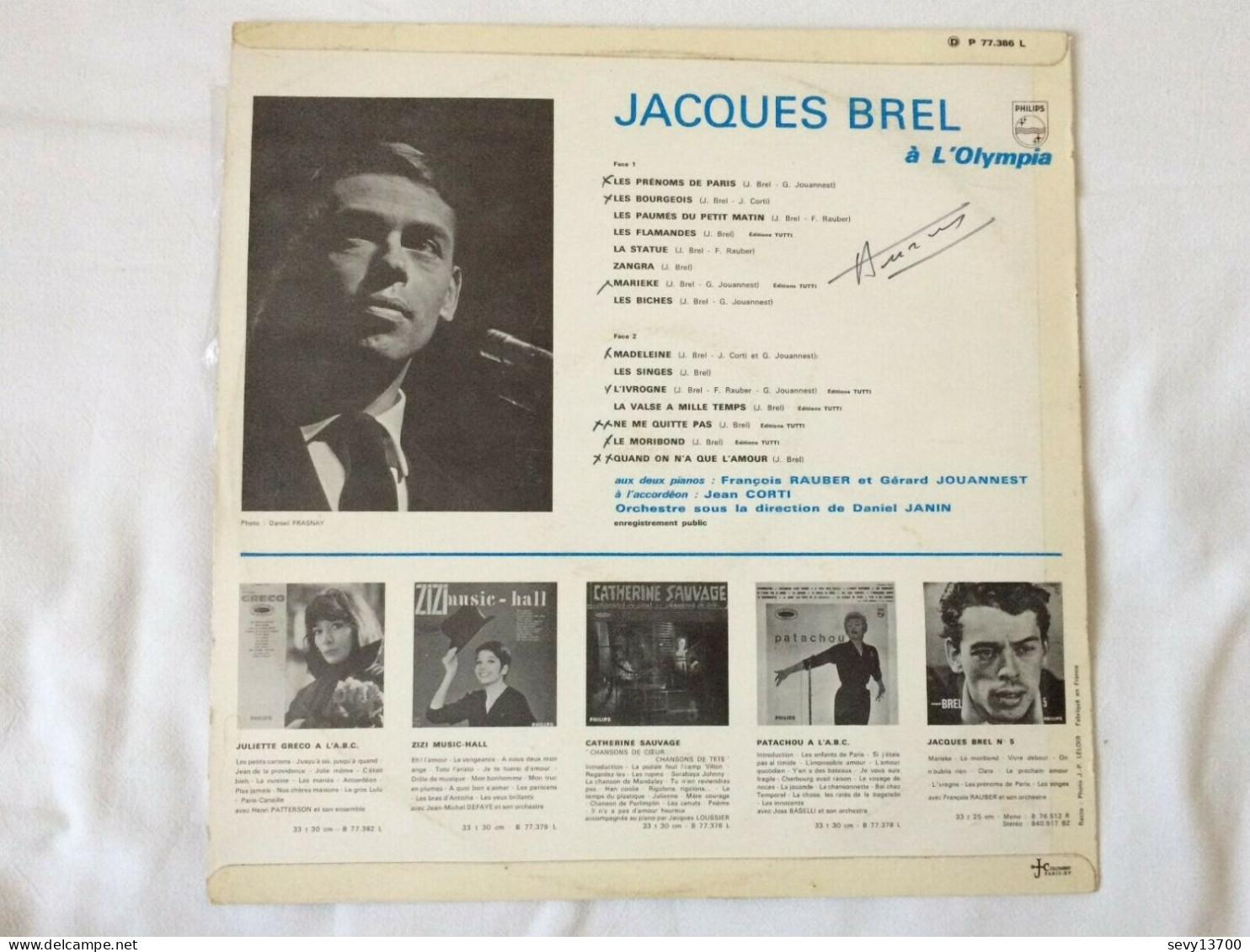 Vinyle 33 Tours Jacques Brel - Enregistrement Public À L'Olympia - Otros - Canción Francesa