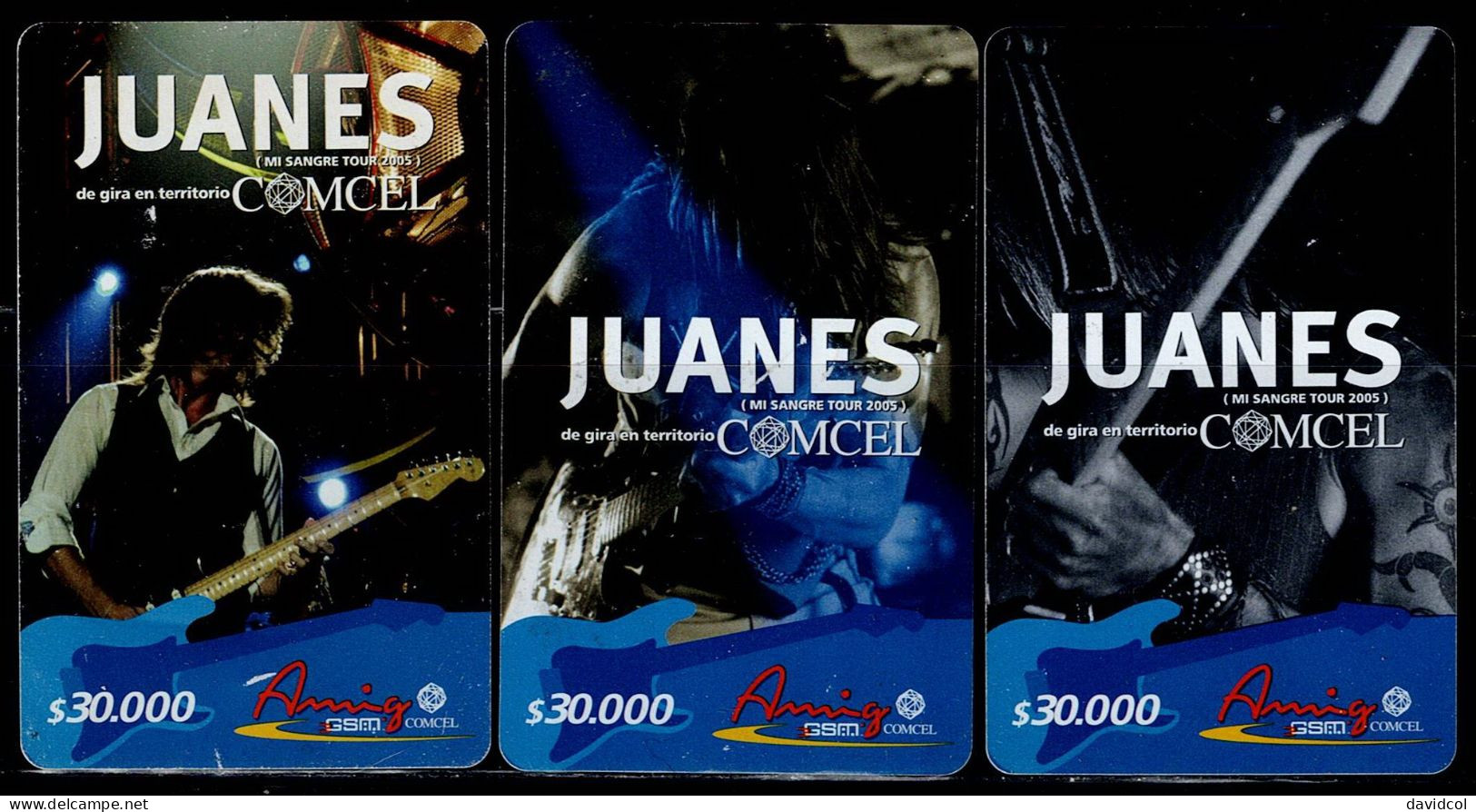 TT125-COLOMBIA PREPAID CARDS - 2007 - USED - AMIGO - $ 30.000 - JUANES COLOMBIAN POP SINGER - Colombie