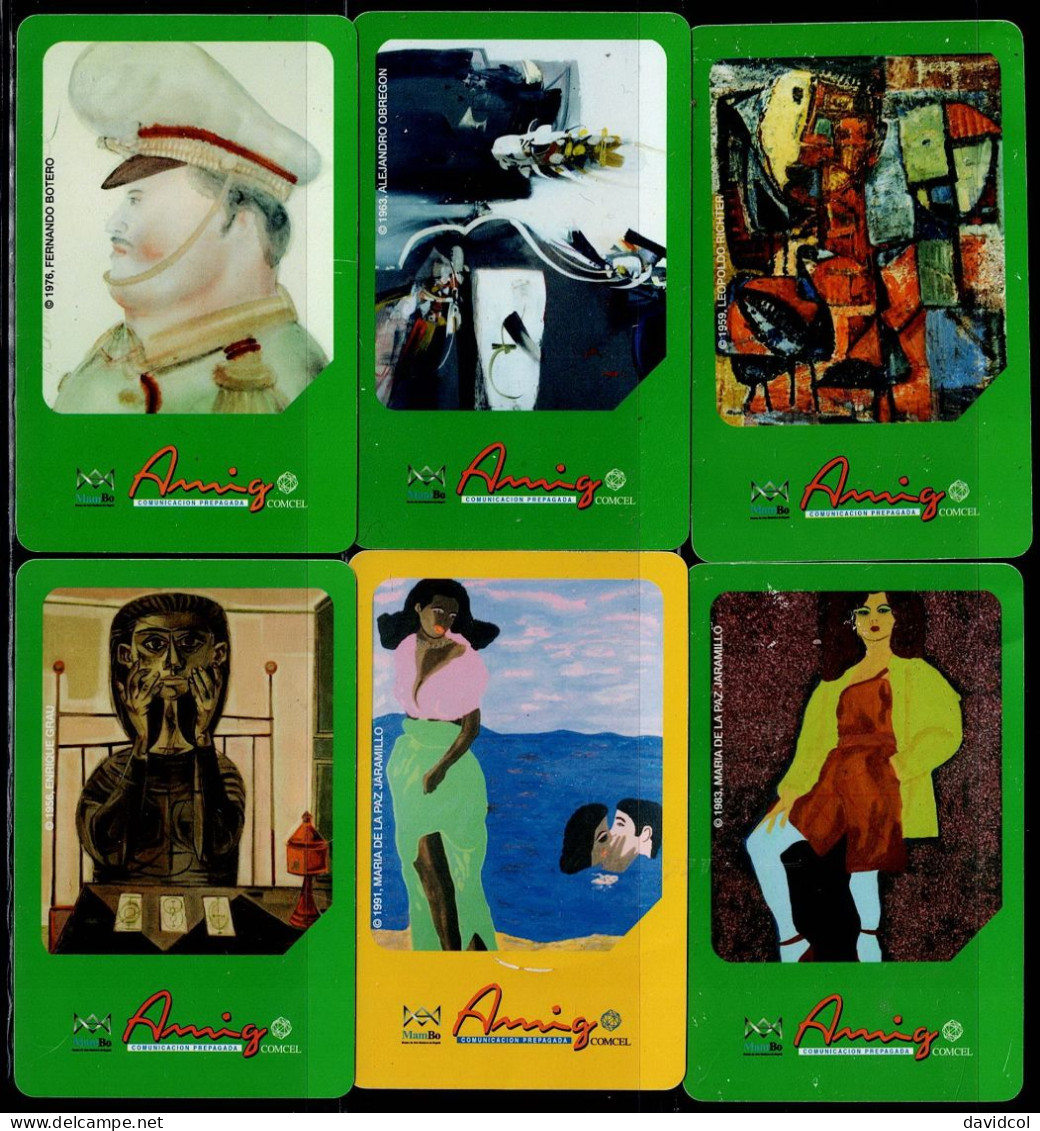 TT127-COLOMBIA PREPAID CARDS - 2005 - USED - AMIGO - COLOMBIAN PAINTING MASTERS - Kolumbien