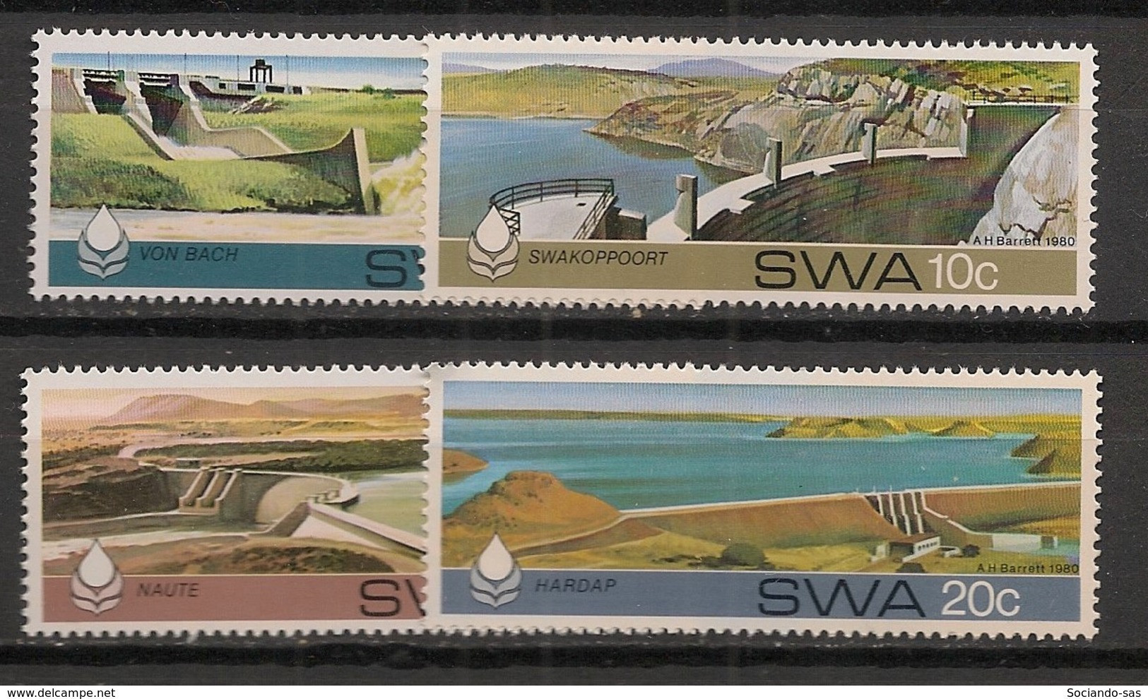 SWA / South West Africa - 1980 -  N°YT. 453 à 456 - Barrages / Dams - Neuf Luxe ** / MNH / Postfrisch - Namibie (1990- ...)