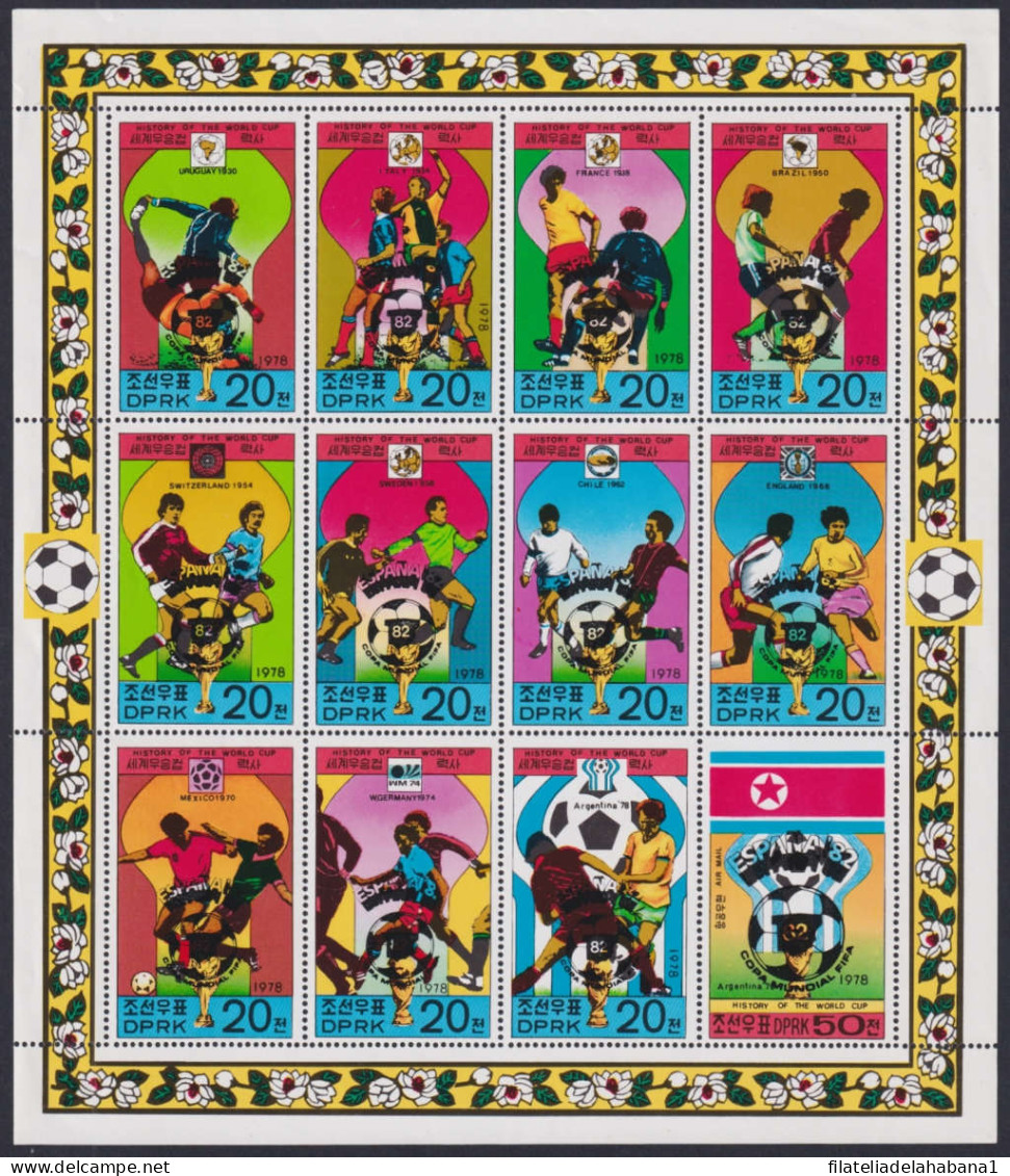 F-EX47260 KOREA MNH 1978 HISTORY OF SOCCER WORLD CUP SHEET.  - Neufs