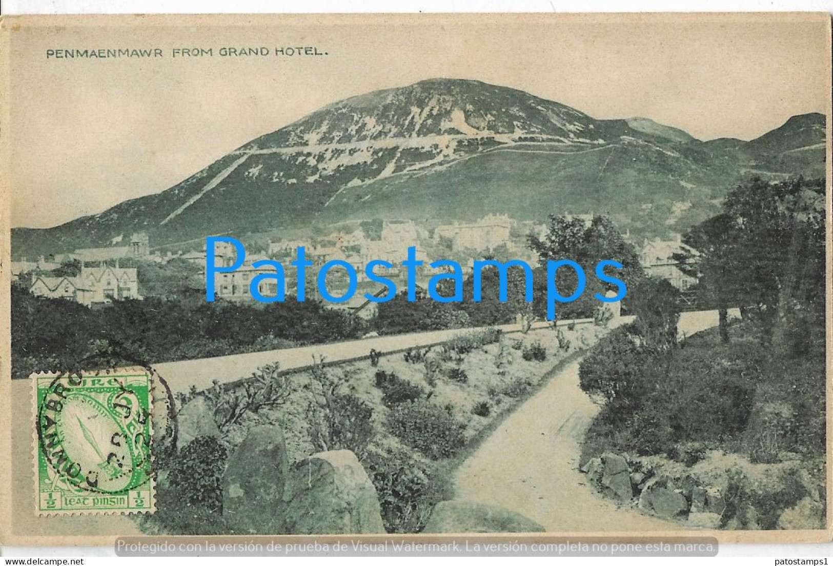 225662 IRELAND PENMAENMAWR FROM GRAND HOTEL VIEW PARTIAL POSTAL POSTCARD - Other & Unclassified