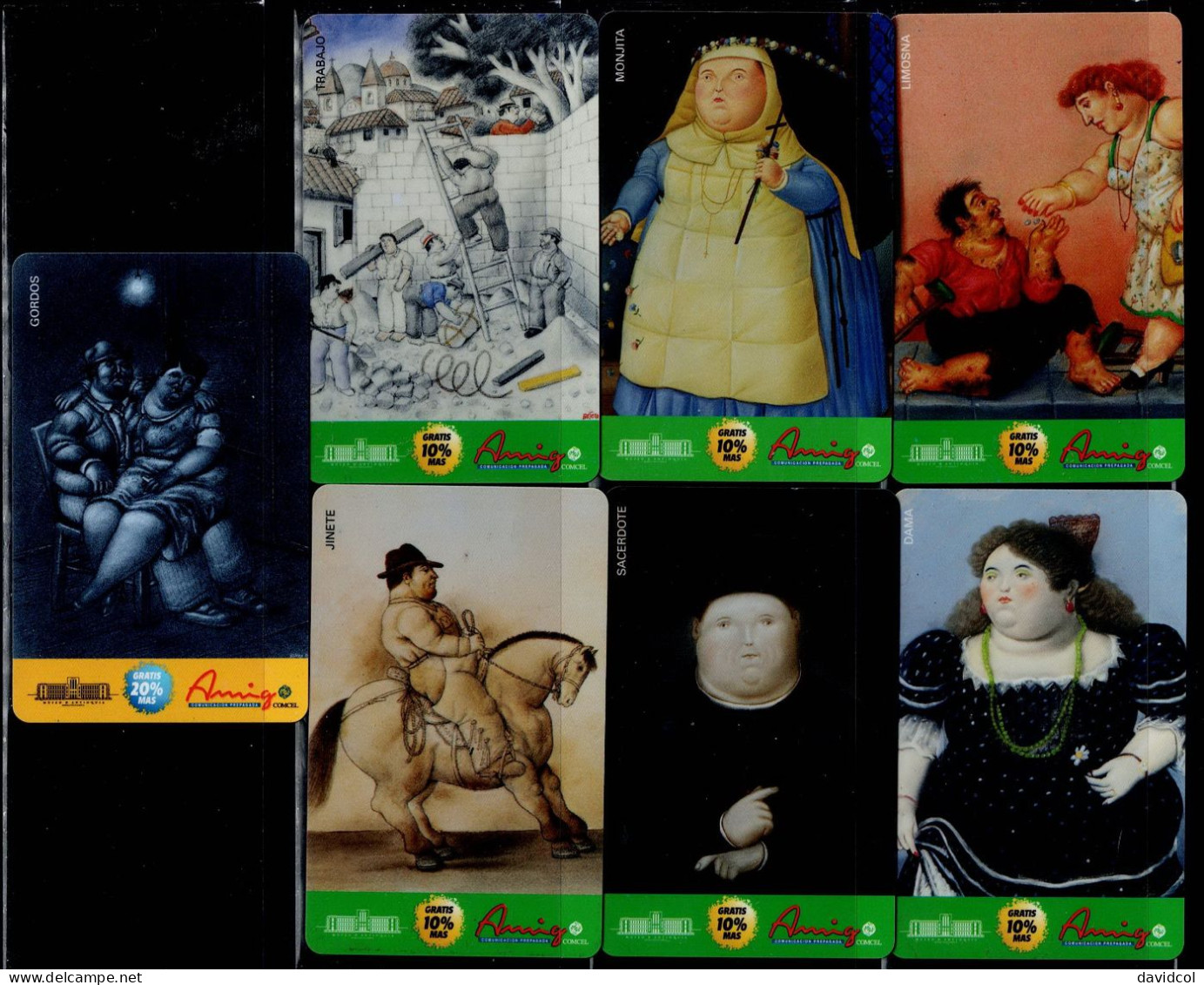 TT128-COLOMBIA PREPAID CARDS - 2002 - USED - AMIGO - "FERNANDO BOTERO" COLOMBIAN PAINTING MASTER (#1) - Colombia