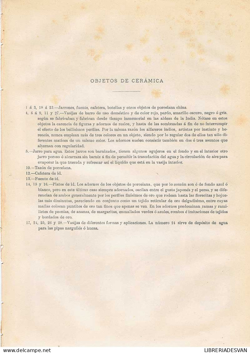 Lámina Objetos De Cerámica. Diccionario Enciclopédico Hispano-Americano 1888 - Other & Unclassified