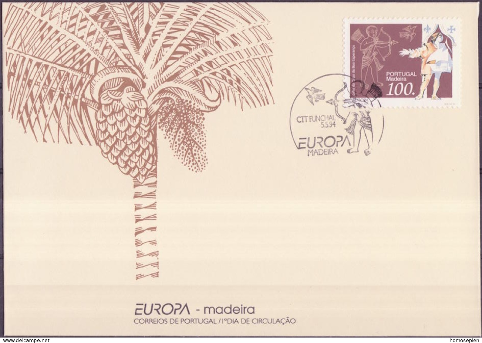 Europa CEPT 1994 Madère - Madeira - Portugal FDC Y&T N°177 - Michel N°170 - 100e EUROPA - 1994