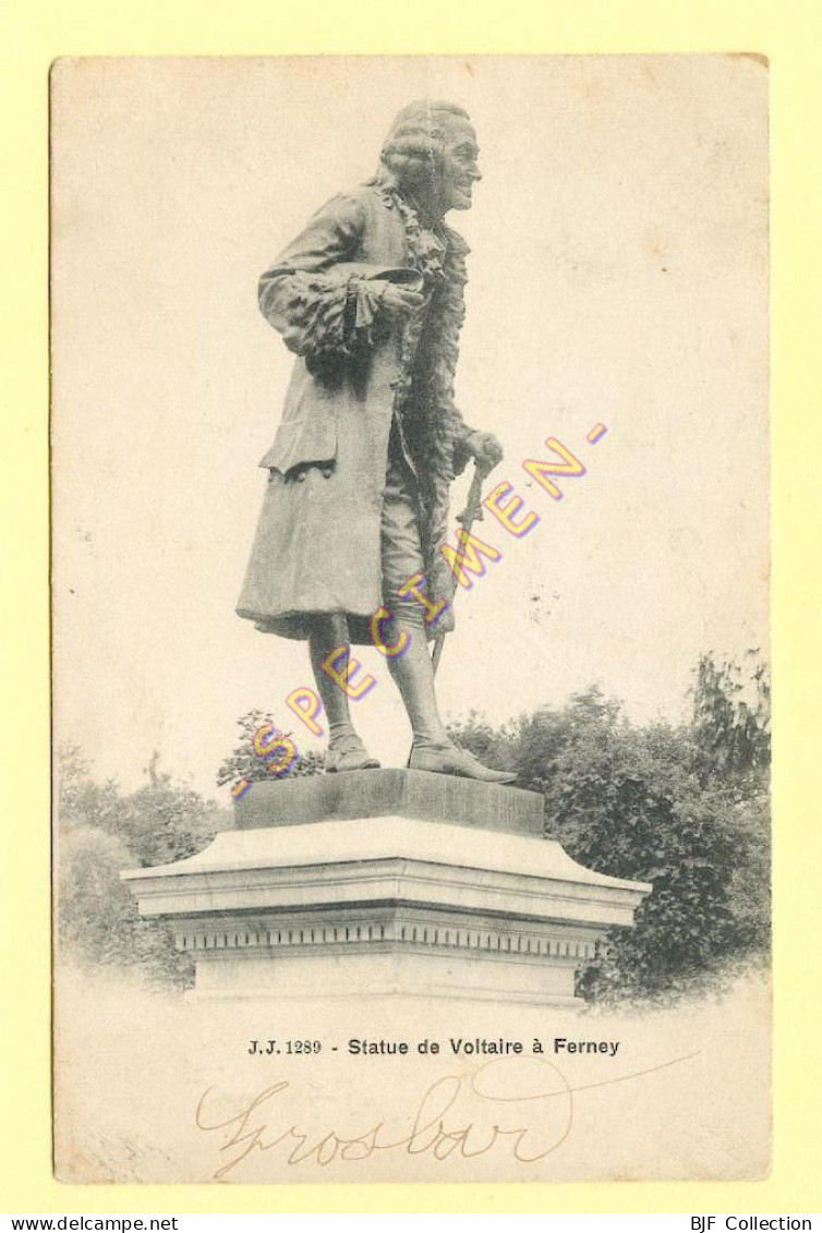 01. FERNEY : Statue De Voltaire A Ferney (voir Scan Recto/verso)(voir Cachet Genève Facteurs) - Ferney-Voltaire