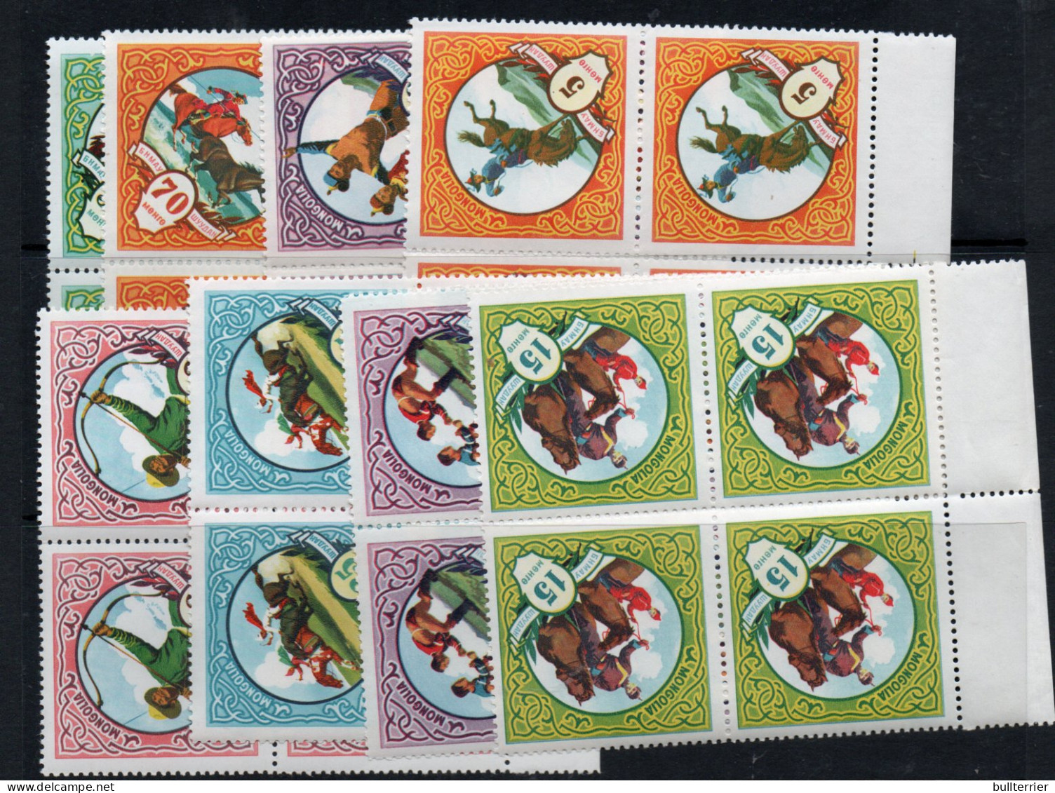 MONGOLIA - 1959- MONGOLIAN SPORTS SET OF 8 IN BLOCKS OF 4 MINT NEVER HINGED, SG £22.80 - Mongolei