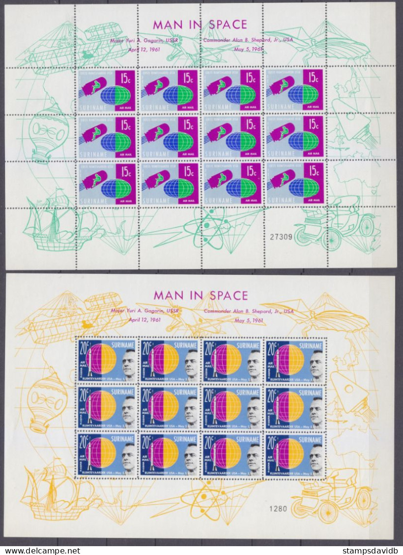 1961 Suriname 406ZB-407ZB Vostok 1 / Astronaut A.V. Shepard 36,00 € - Südamerika