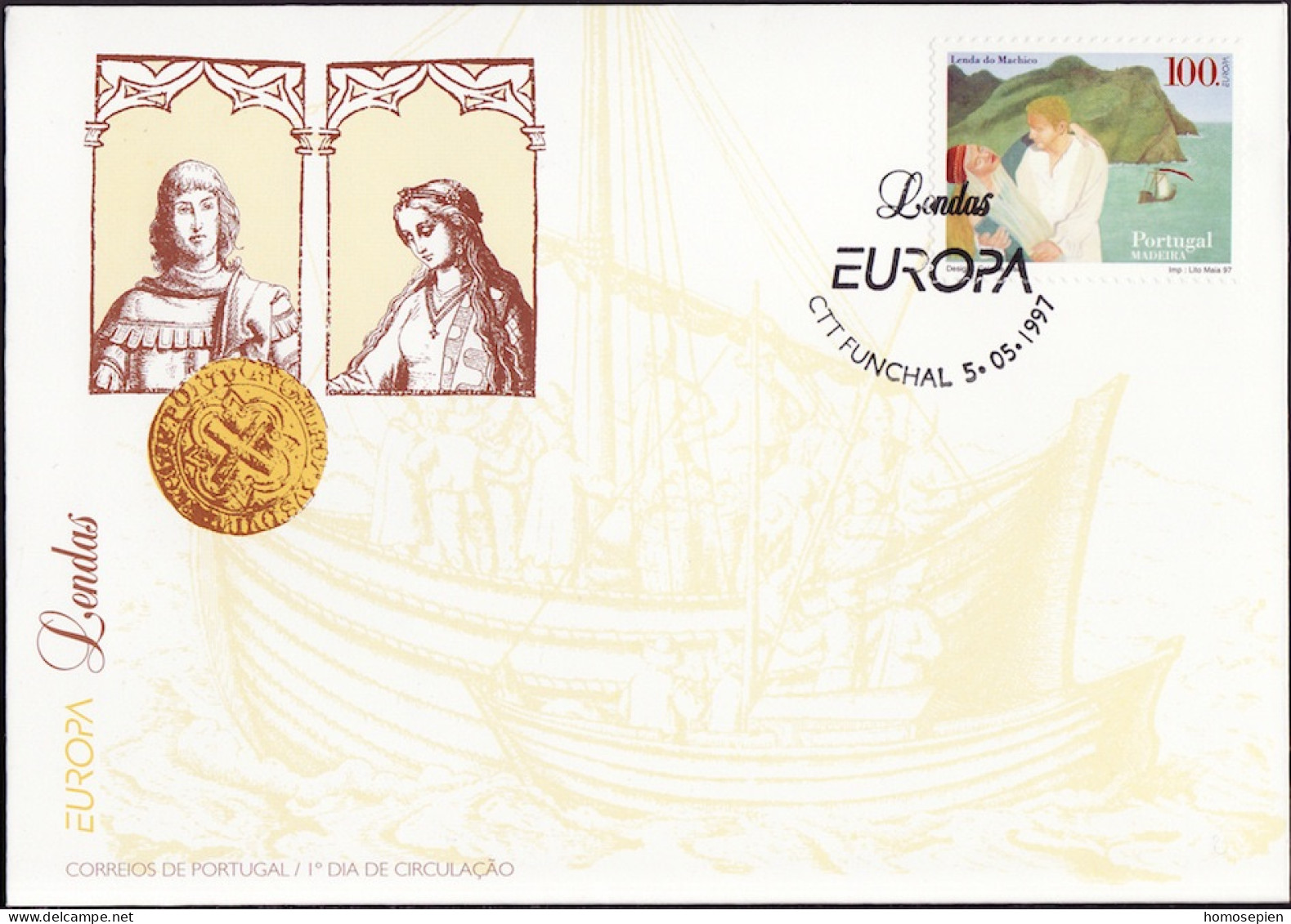 Europa CEPT 1997 Madère - Madeira - Portugal FDC Y&T N°198 - Michel N°191 - 100e EUROPA - 1997