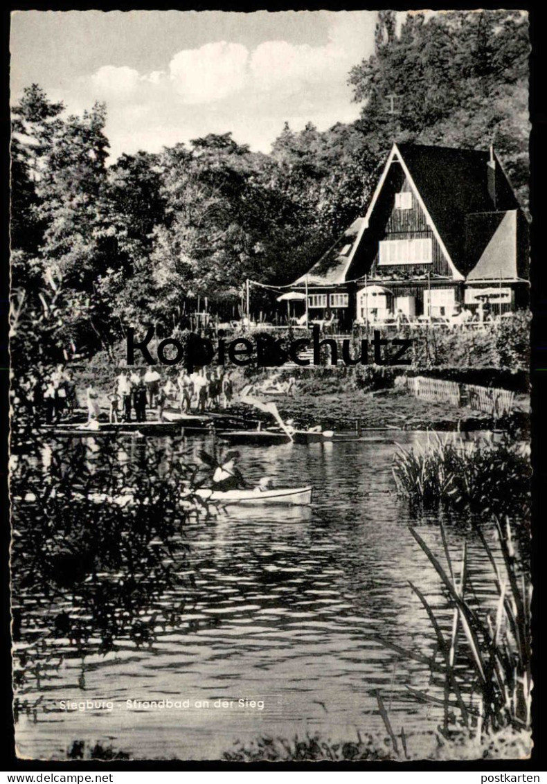 ÄLTERE POSTKARTE SIEGBURG STRANDBAD AN DER SIEG Bad Klepper ? Kanu Boot Ansichtskarte AK Postcard Cpa - Siegburg