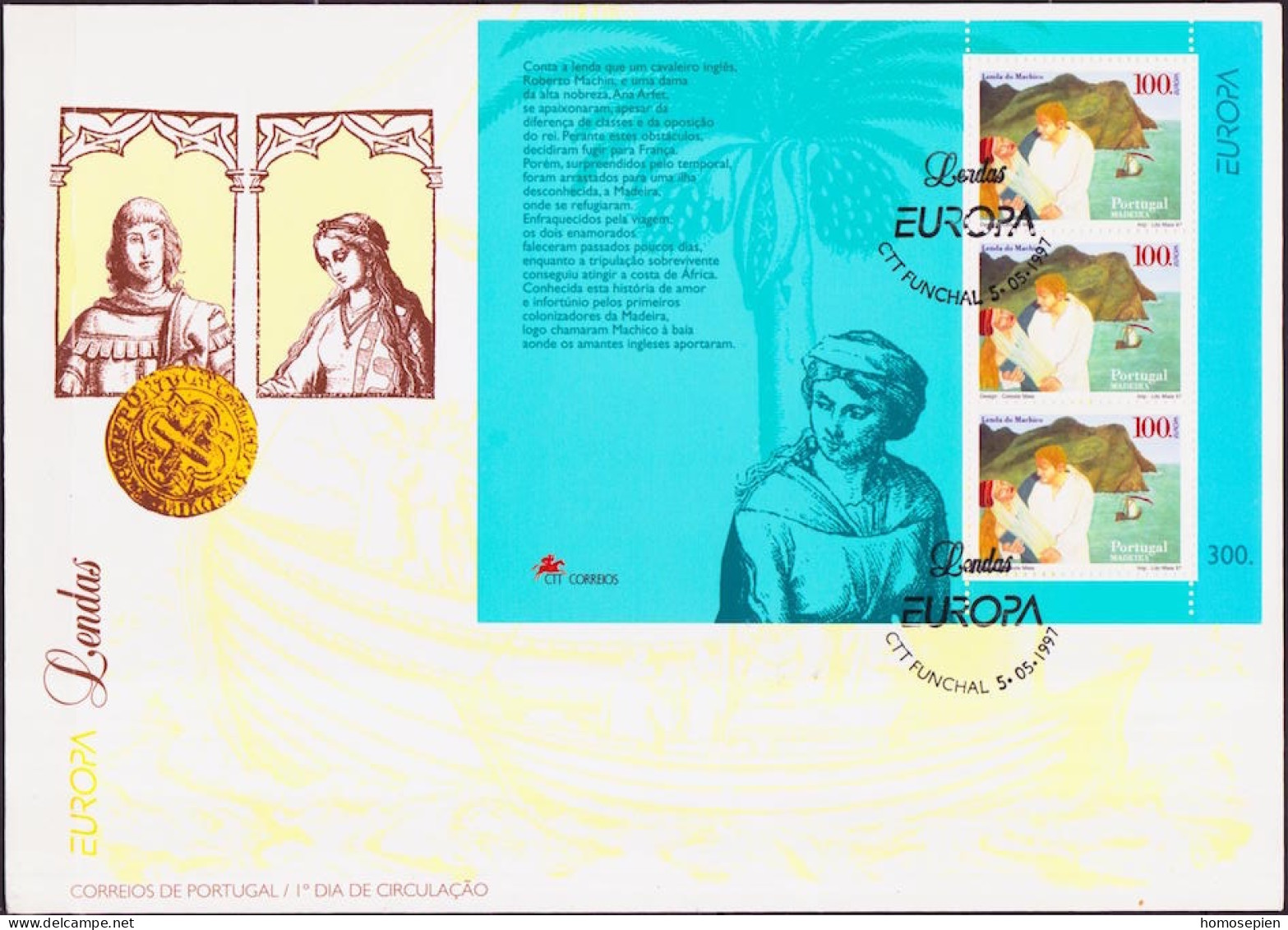 Europa CEPT 1997 Madère - Madeira - Portugal FDC Y&T N°BF16 - Michel N°B16 - 100e EUROPA - 1997