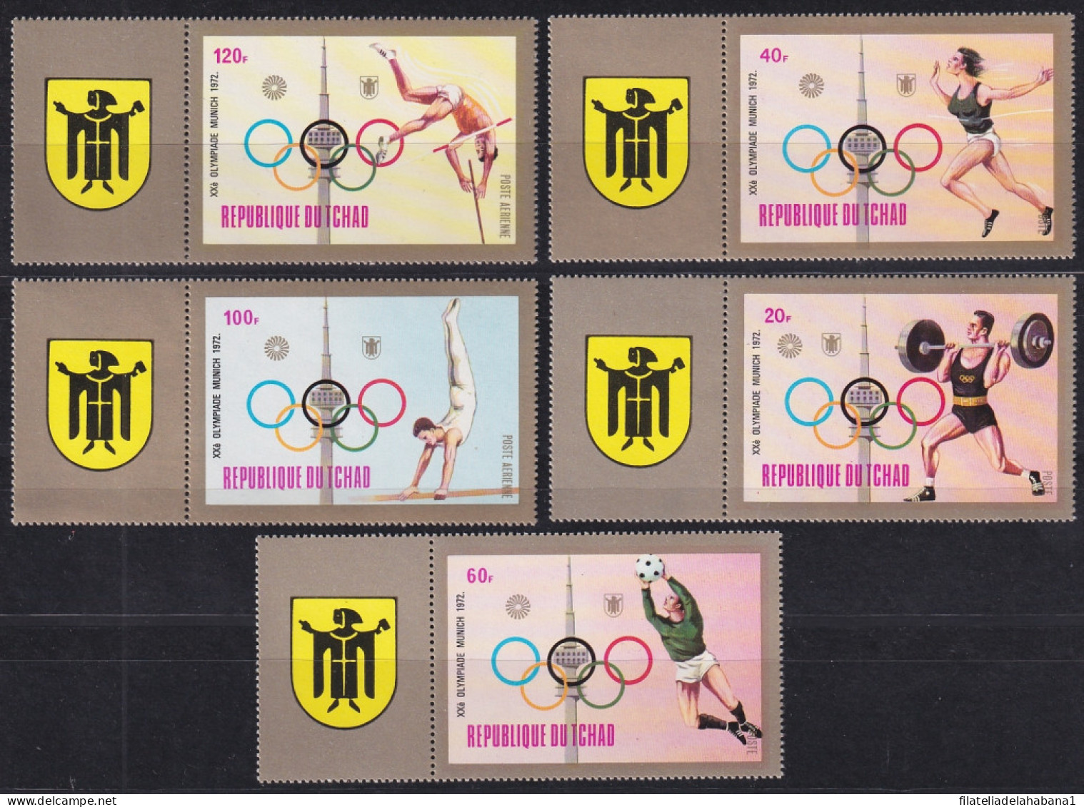 F-EX46811 CHAD TCHAD MNH 1972 MUNICH OLYMPIC GAMES ATHLETISM WRESTLING.  - Summer 1972: Munich