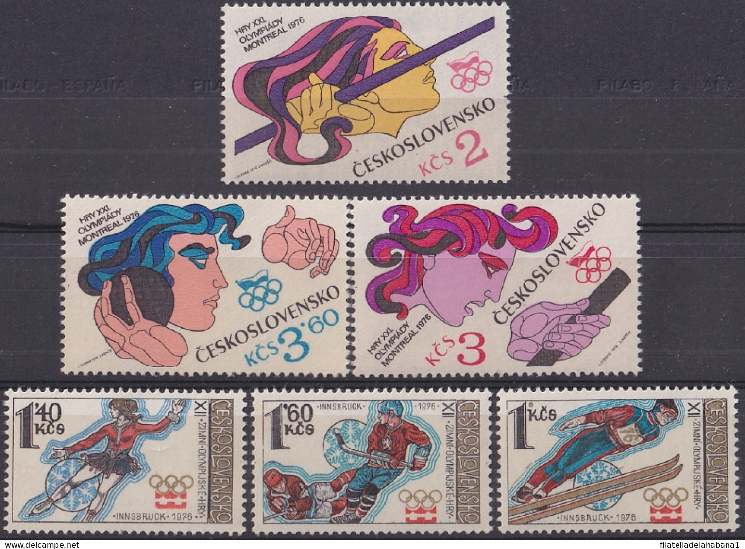 F-EX47611 CZECHOSLOVAKIA MNH 1976 MONTREAL OLYMPIC GAMES & INNSBRUCK.  - Summer 1976: Montreal