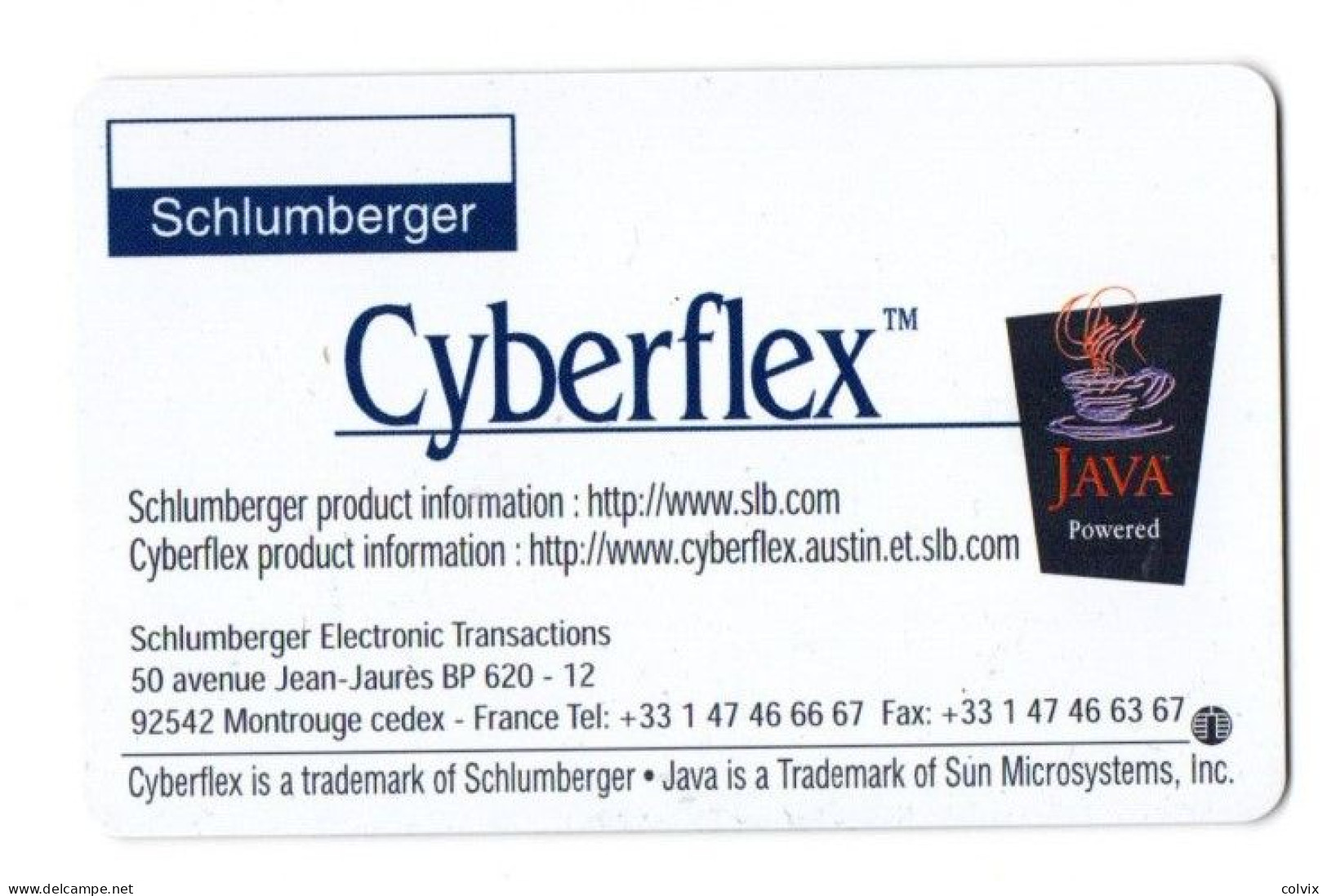 FRANCE CARTE A PUCE SCHLUMBERGER DEMO CYBERFLEX PAPILLON - Cartes De Salon Et Démonstration