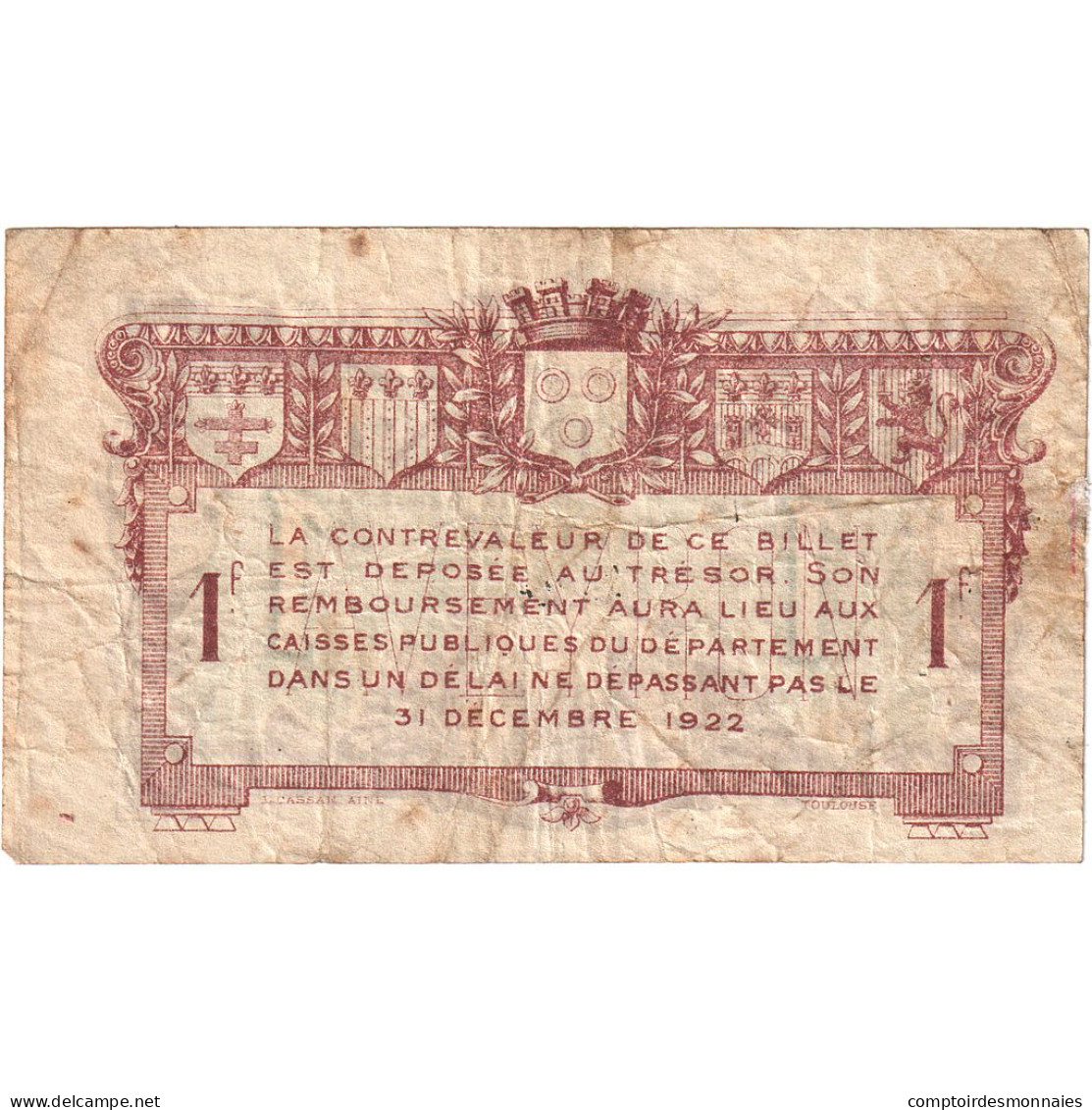 France, Rodez, 1 Franc, 1917, TTB, Pirot:108-14 - Handelskammer
