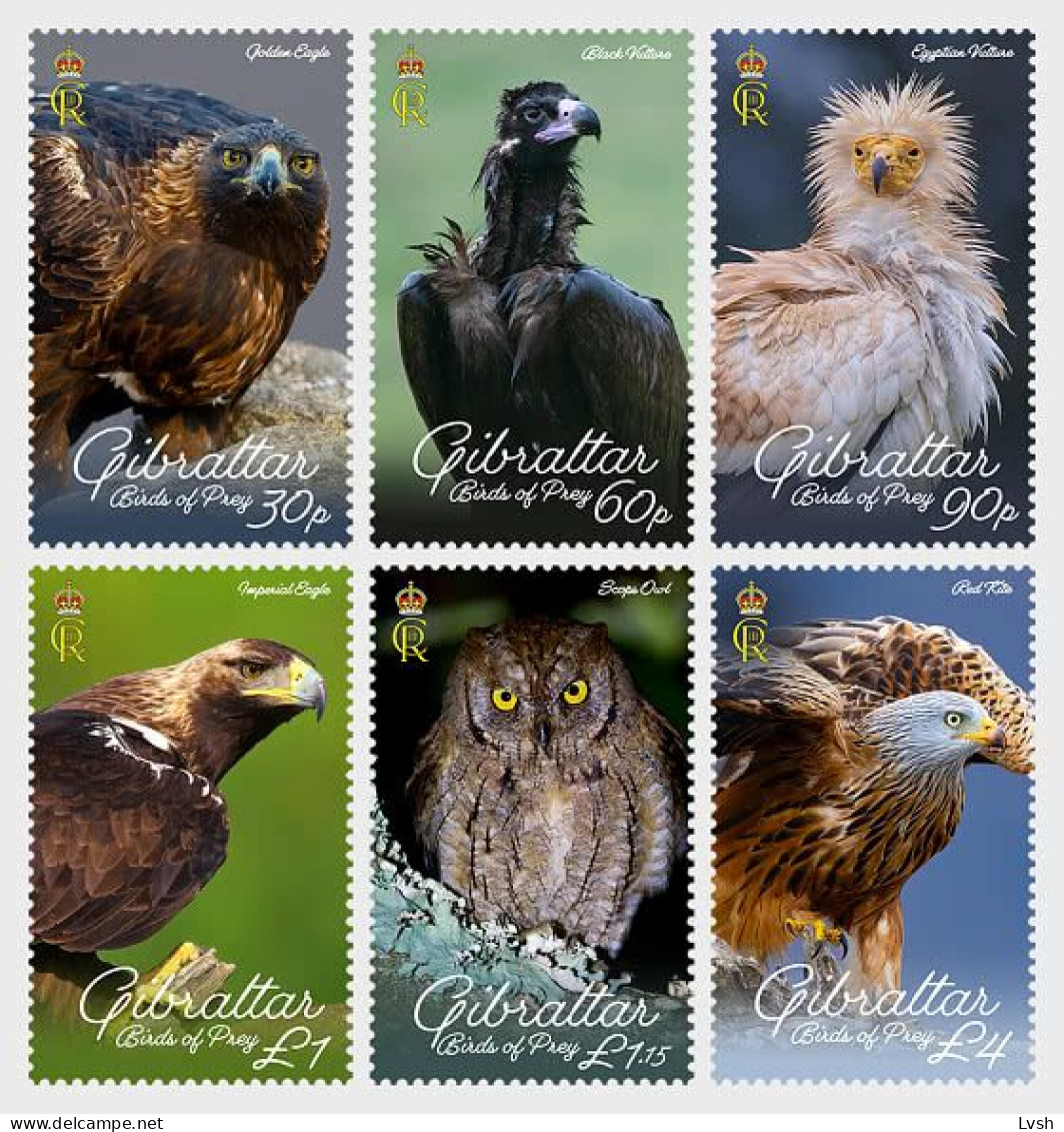 Gibraltar.2024.Birds Of Prey .6 V.** . - Gibraltar