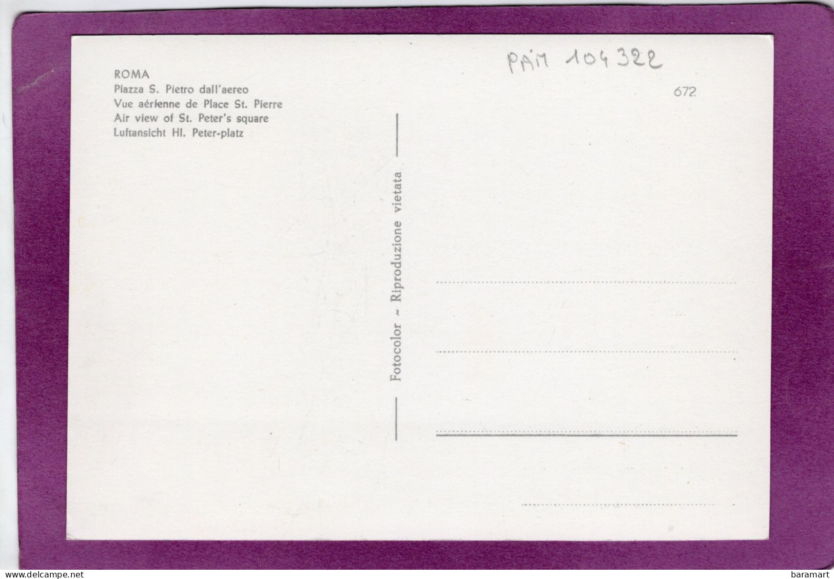ROMA  Piazza S. Pietro Dall'aereo - Piazze