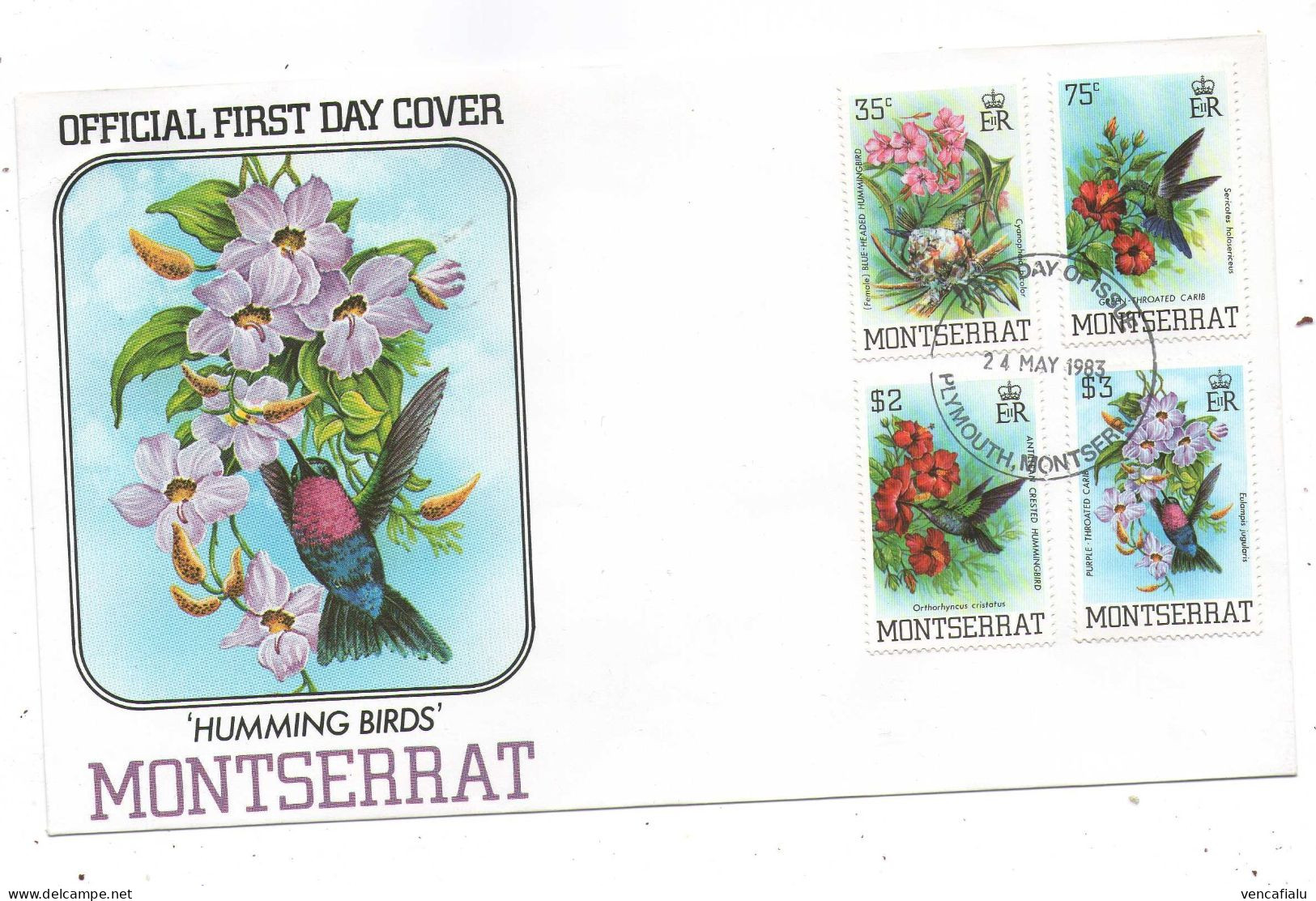 Montserrat 1983- Hummingbirds And Orchids, FDC - Colibríes