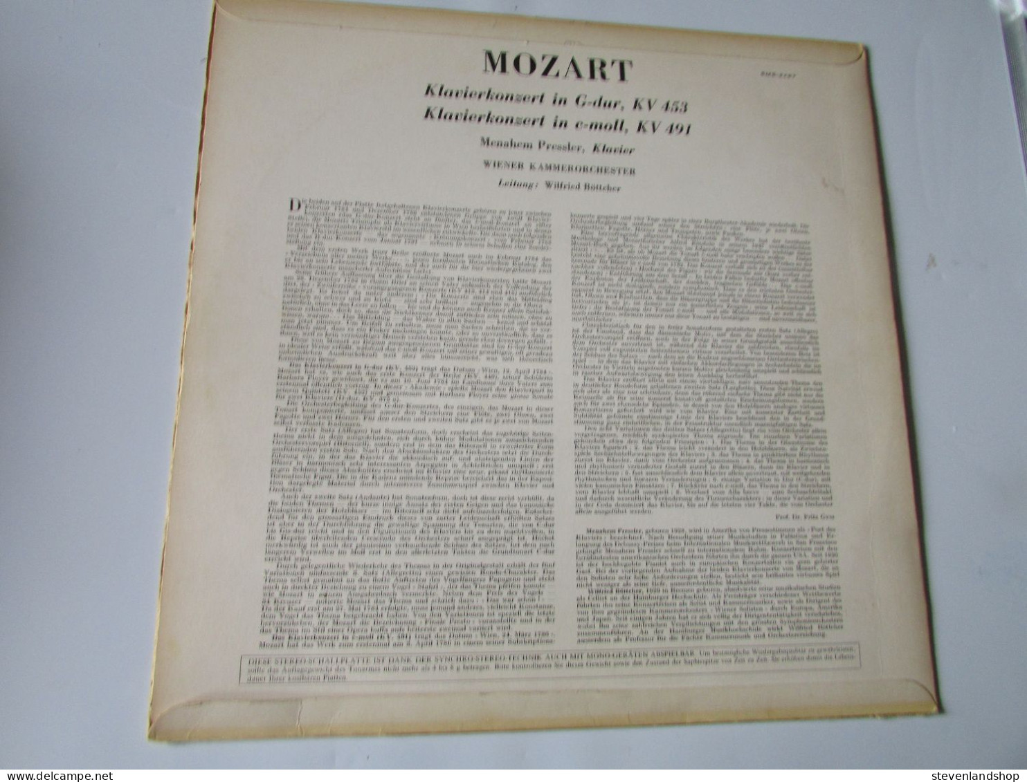 MOZART, KLAVIERKONZERTE IN G-dur, K.453 . C-moll, K.491 - Opéra & Opérette