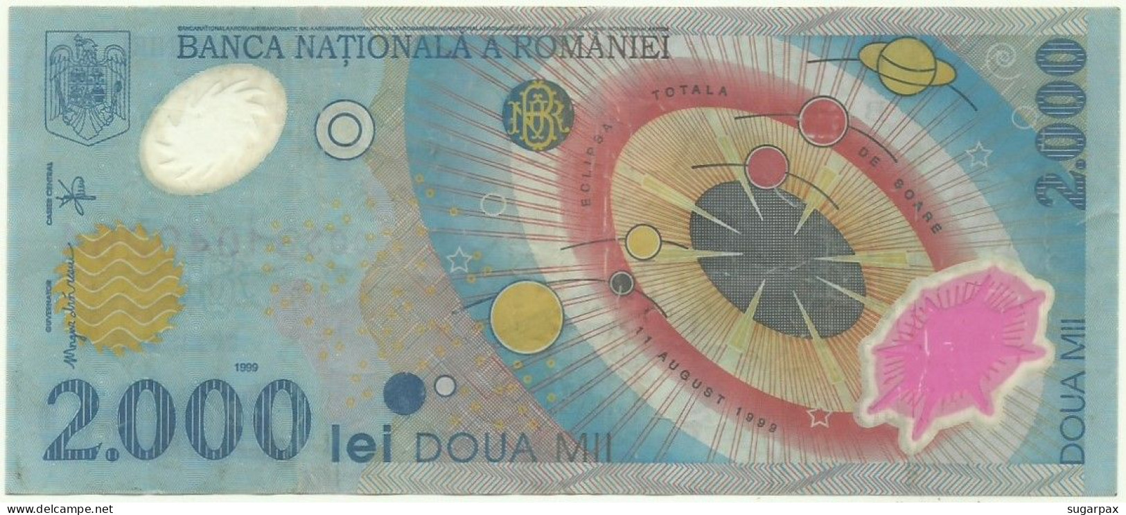 ROMANIA - 2.000 Lei - 1999 - Pick 111.a - Série 003B - Total Solar ECLIPSE Commemorative POLYMER - 2000 - Rumänien