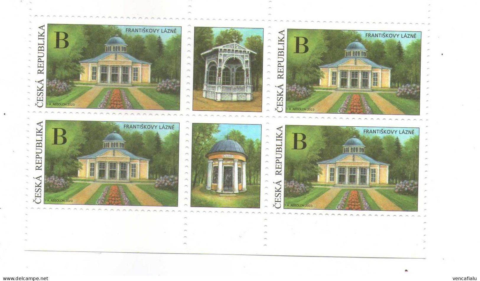 Year 2023 -  Spa And City Frantiskovy Lazne,  4 Stamps With Cupon, From Booklet(BKL), MNH - Neufs