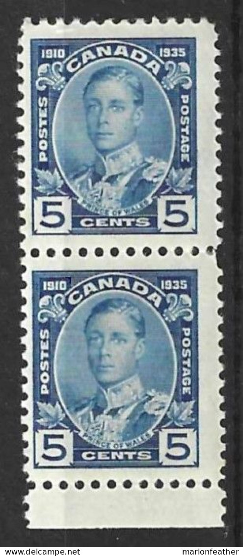 CANADA...KING GEORGE V..(1910-36.)......." 1935.."...5c X VERTICAL PAIR.......SG338....(CAT. VAL.£18..).......MH........ - Blocks & Kleinbögen