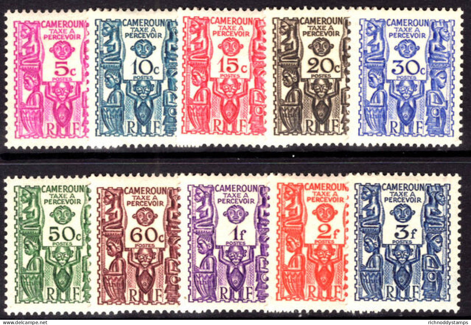 Cameroon 1939 Postage Due Set Lightly Mounted Mint. - Unused Stamps