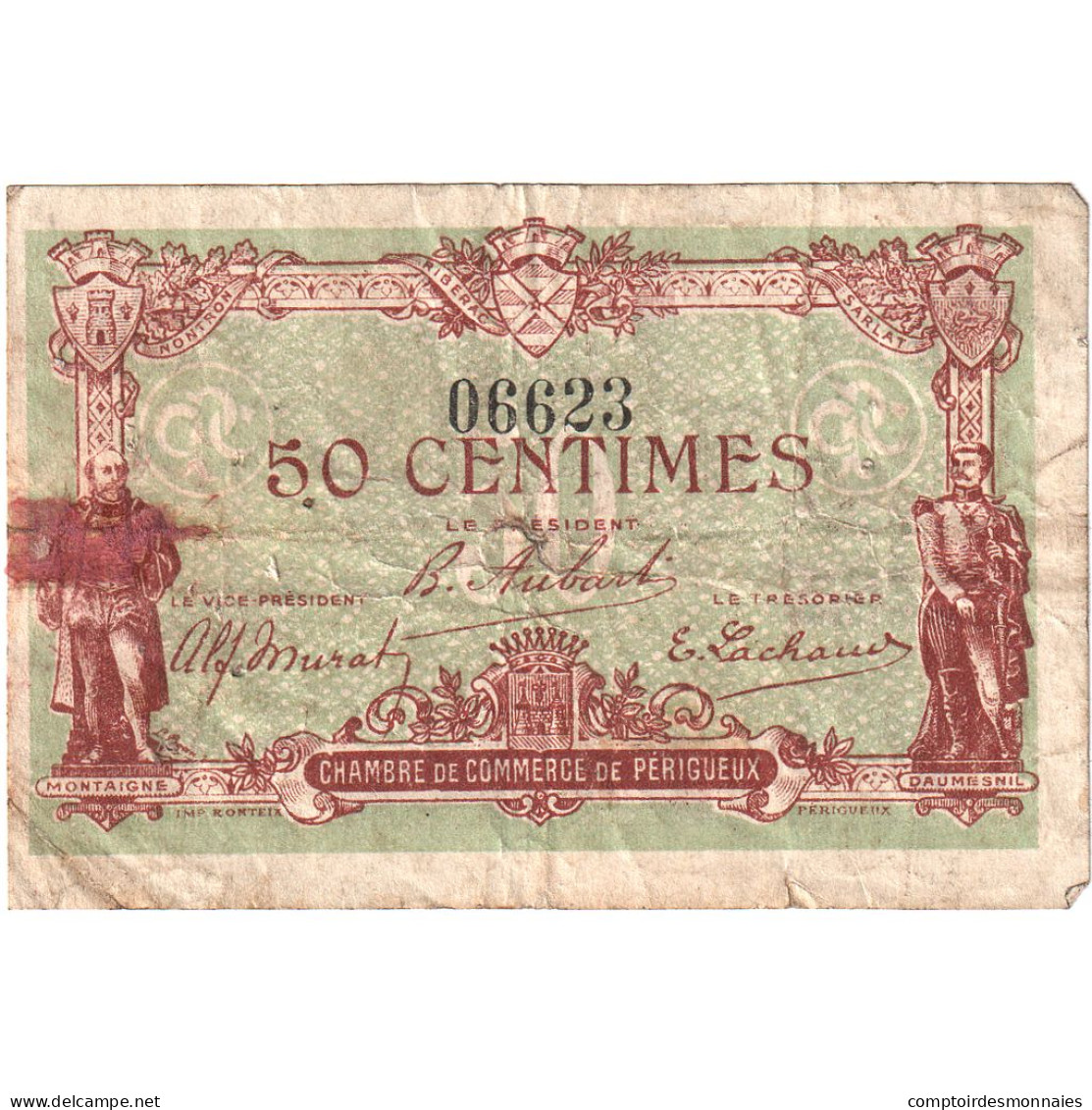 France, 50 Centimes, 06623, Périgueux, TB - Cámara De Comercio