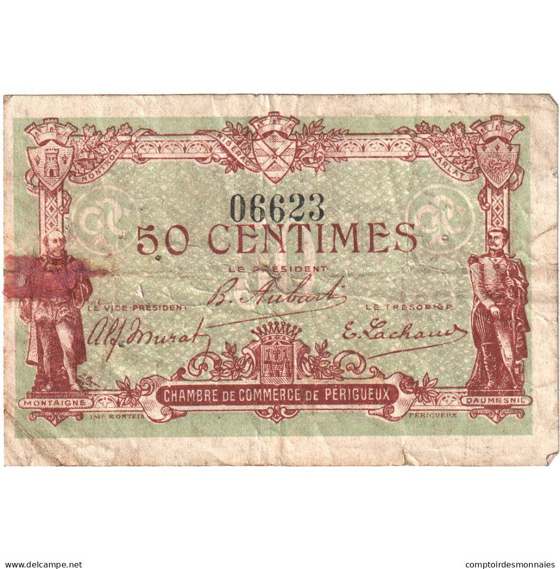 France, 50 Centimes, 06623, Périgueux, TB - Chambre De Commerce