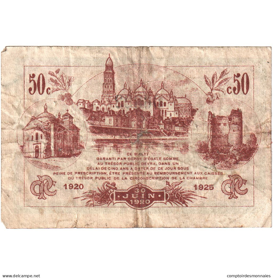 France, 50 Centimes, 06623, Périgueux, TB - Cámara De Comercio