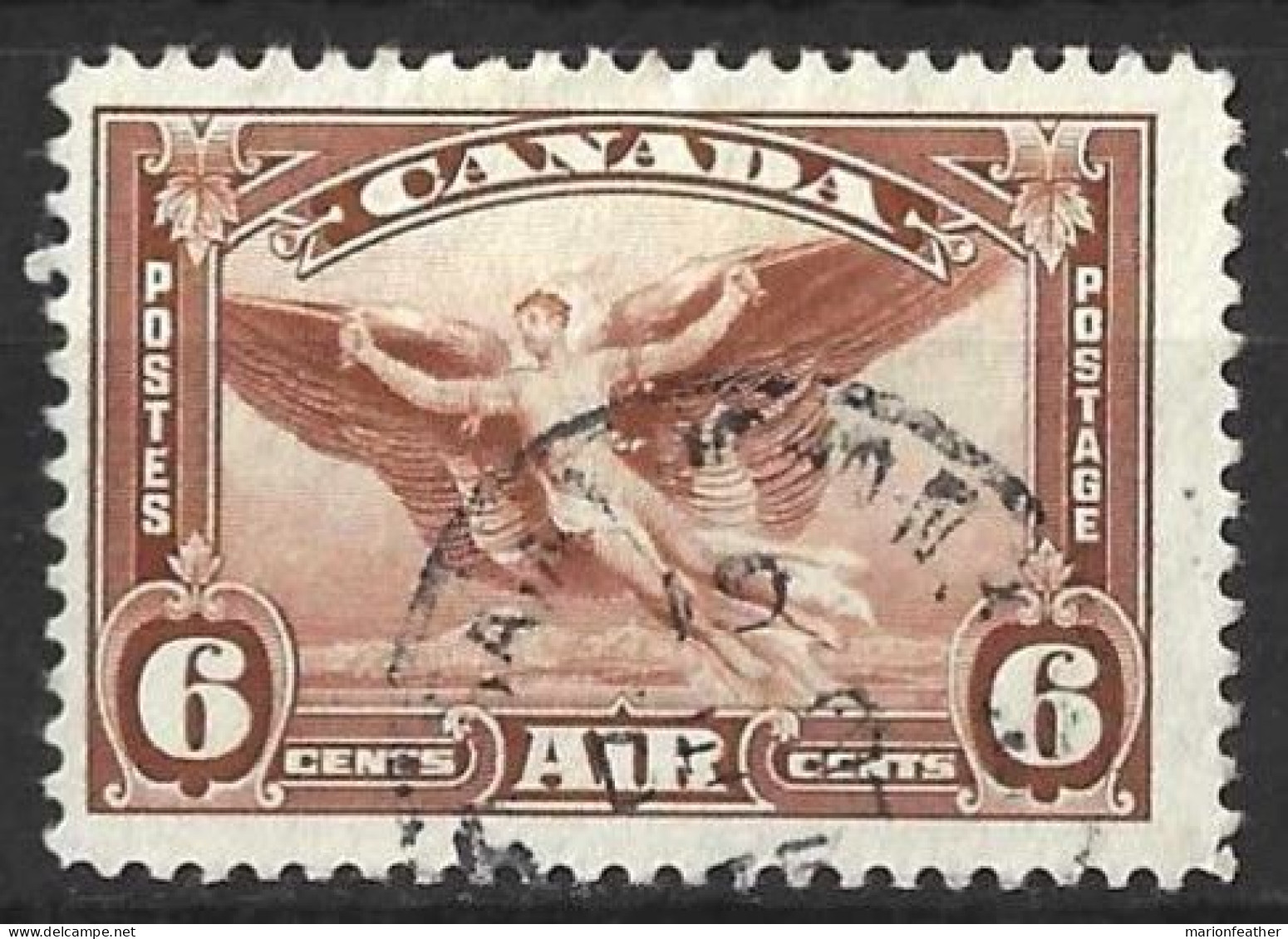 CANADA....KING GEORGE V...(1910-36..)........AIR....6c......SG355....GOOD CDS........VFU.... - Gebruikt