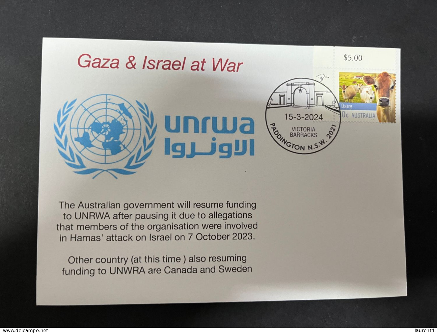 16-3-2024 (3 Y 12) War In Gaza - Australia - Canada & Sweden Resume Funding For UNRWA - Militaria