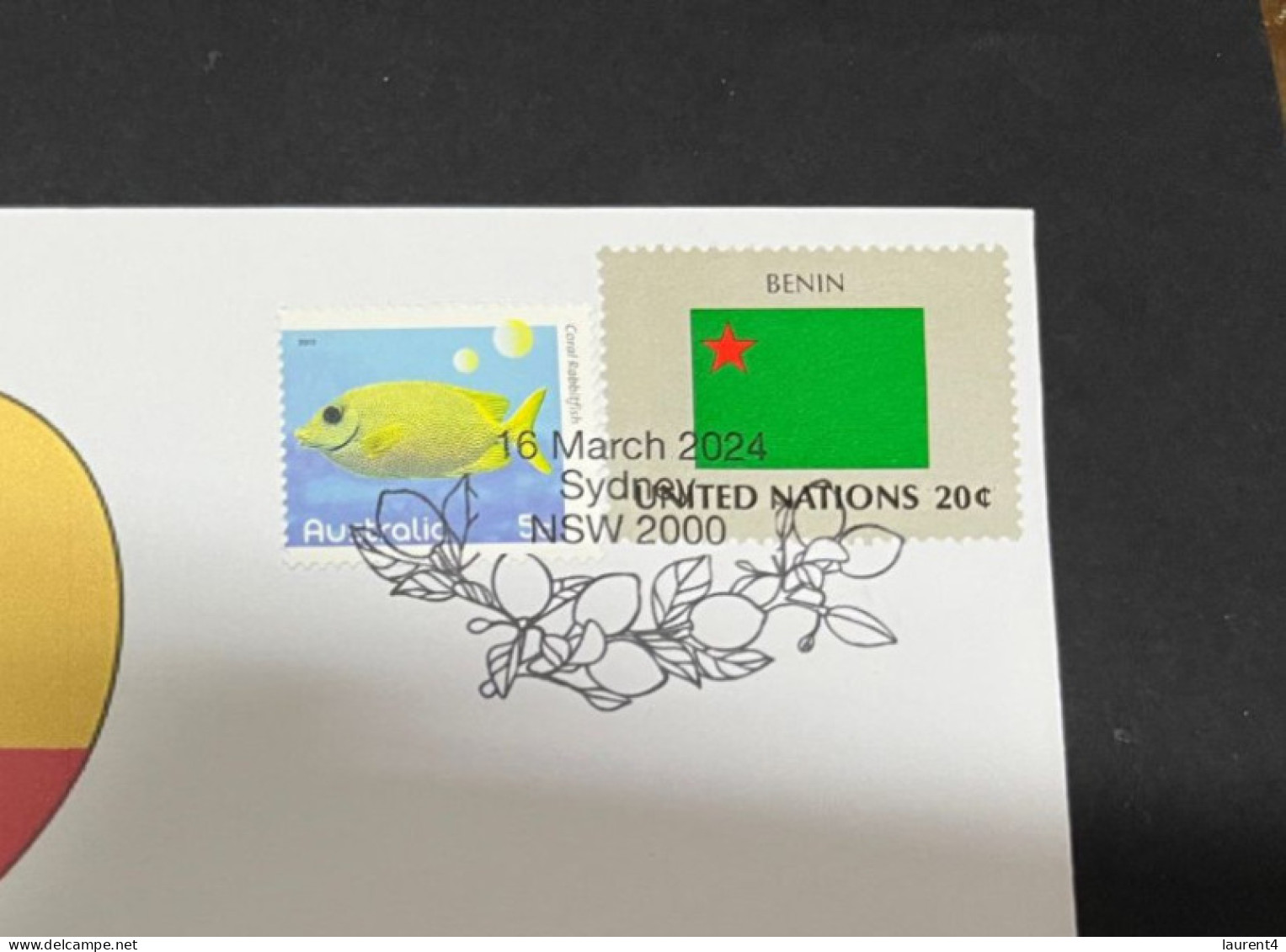 16-3-2024 (3 Y 12) COVID-19 4th Anniversary - Bénin - 16 March 2024 (with Bénin [previous] UN Flag Stamp) - Disease