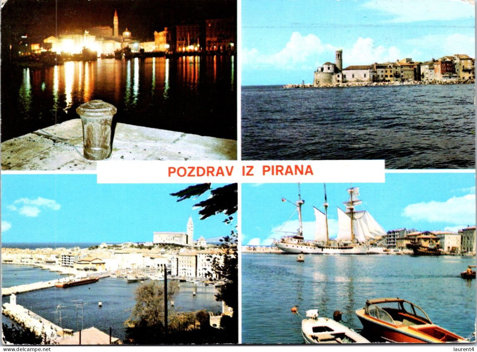 16-3-2024 (3 Y 13) Ex Yugoslavia (posted To France 1982) Pozdrav Iz Pirana (with Large Sail Ship) - Yougoslavie