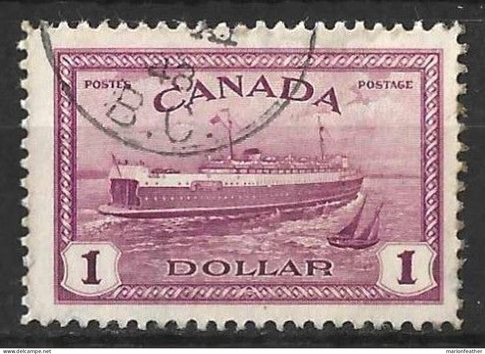 CANADA...KING GEORGE VI...(1936-52..)..." 1946.."....$1.....SG406....GOOD CDS....USED... - Usati