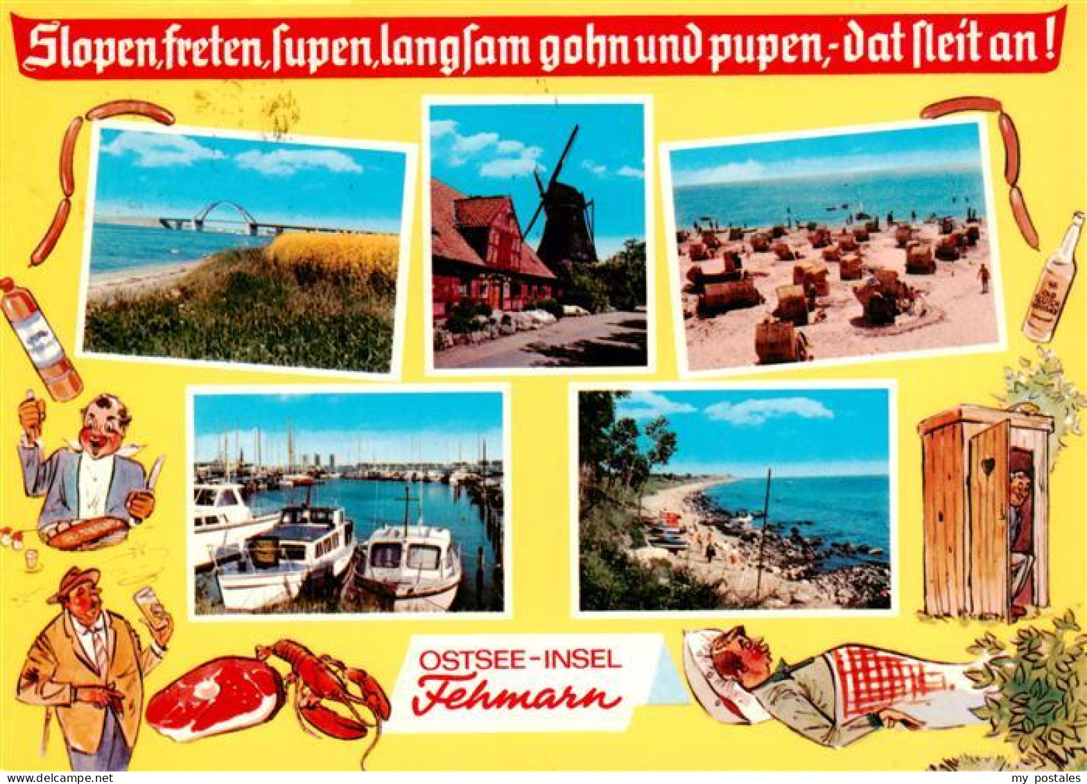 73924847 Fehmarn Teilansichten Ostseeinsel Windmuehle Strand Hafen Kueste Brueck - Fehmarn