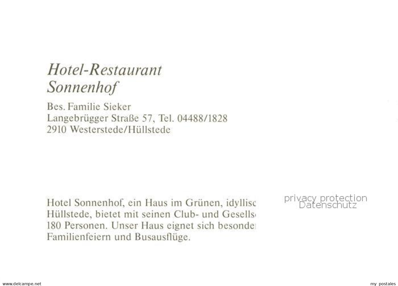 73849282 Westerstede Hotel Restaurant Sonnenhof Westerstede - Westerstede