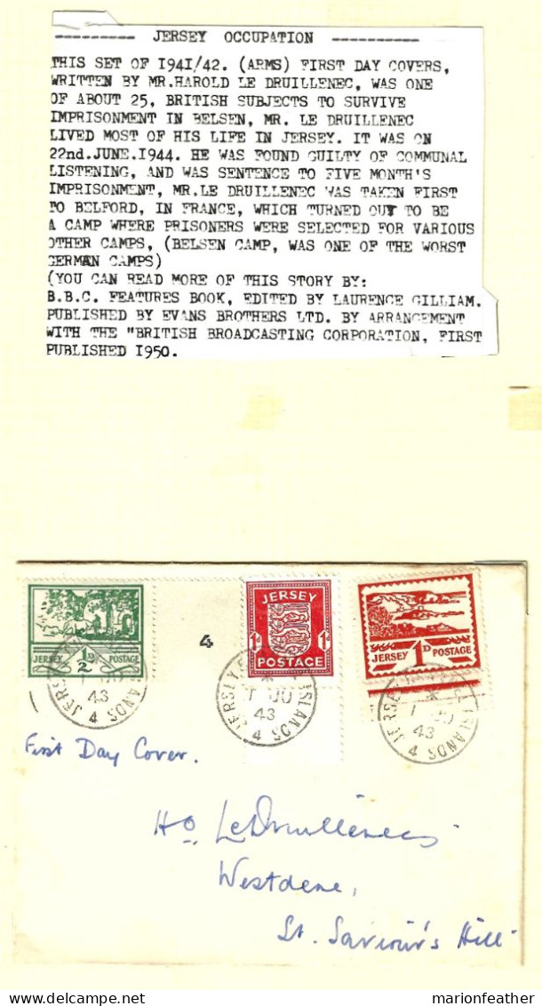 JERSEY...CHANNEL Is...KING GEORGE VI..(1910-36.)...POSTAL HISTORY...OCCUPATION..DISCRIPTION BELOW....COVERS.. - Jersey