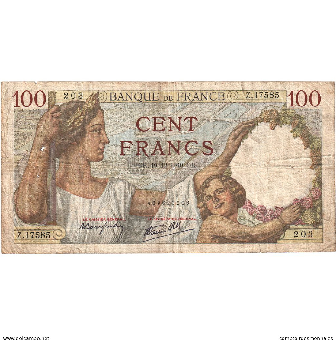 France, 100 Francs, Sully, 1940, Z.17585, TB, KM:94 - 100 F 1939-1942 ''Sully''