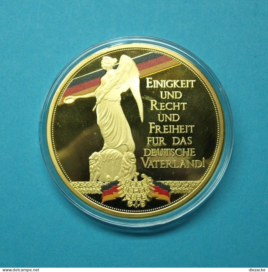 2016 Medaille Nationalhymne Kupfer Vergoldet, Farbdruck, In PP (M3464 - Ohne Zuordnung