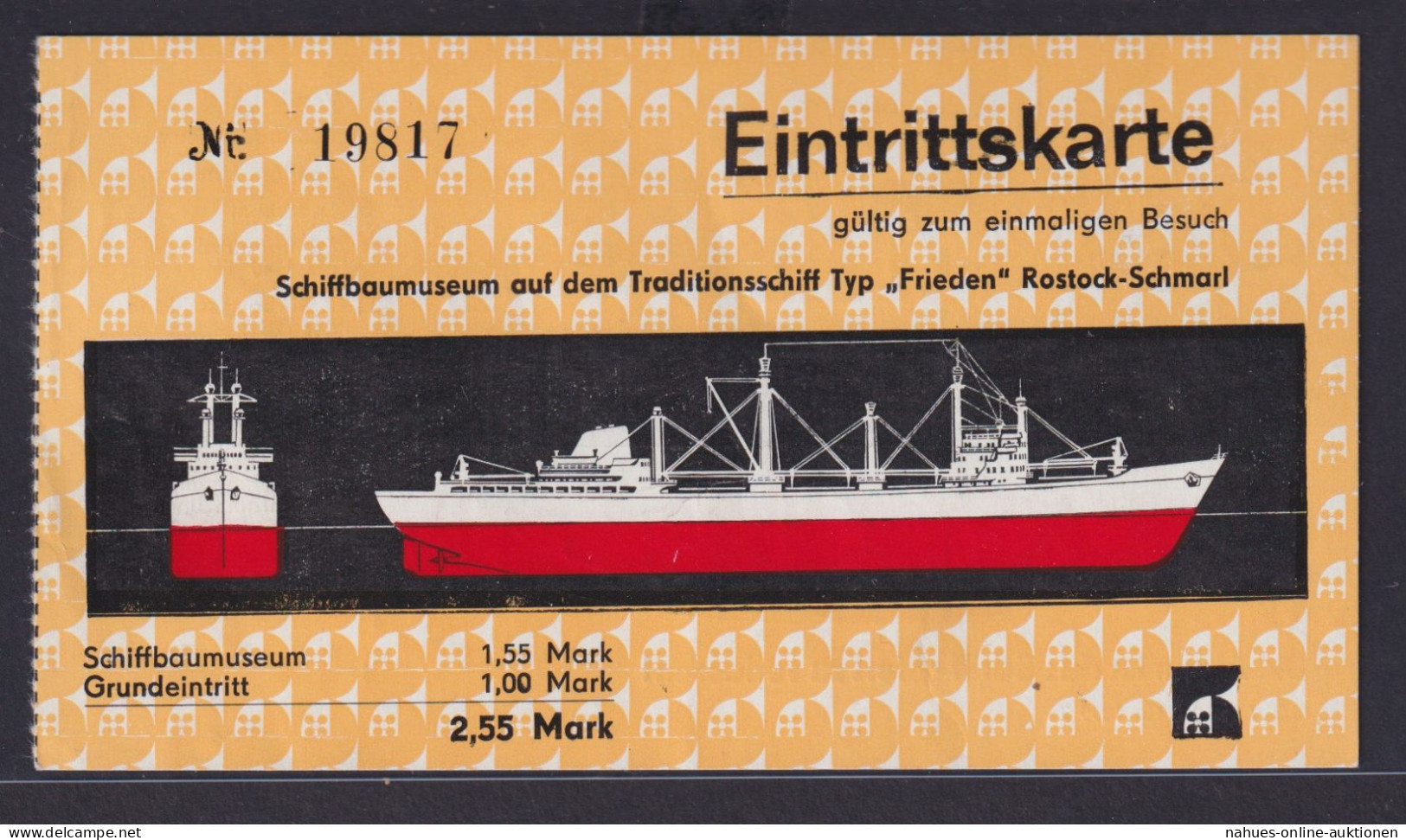 Eintrittskarte Rostock Schiffbaumuseum Traditionsschiff Frieden Rostock Schmarl - Tickets D'entrée