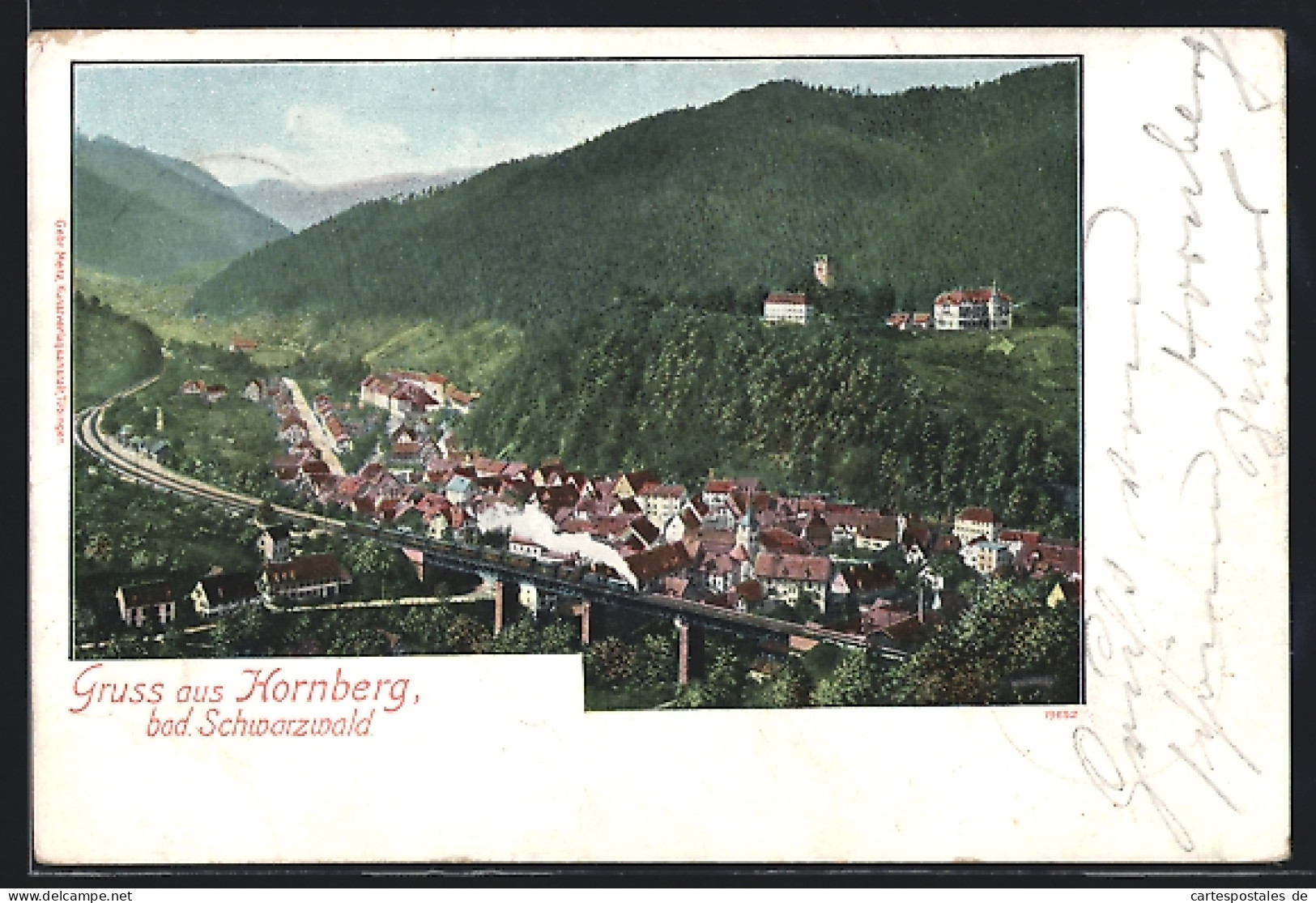 AK Hornberg, Ortsansicht Mit Eisenbahnbrücke  - Hornberg