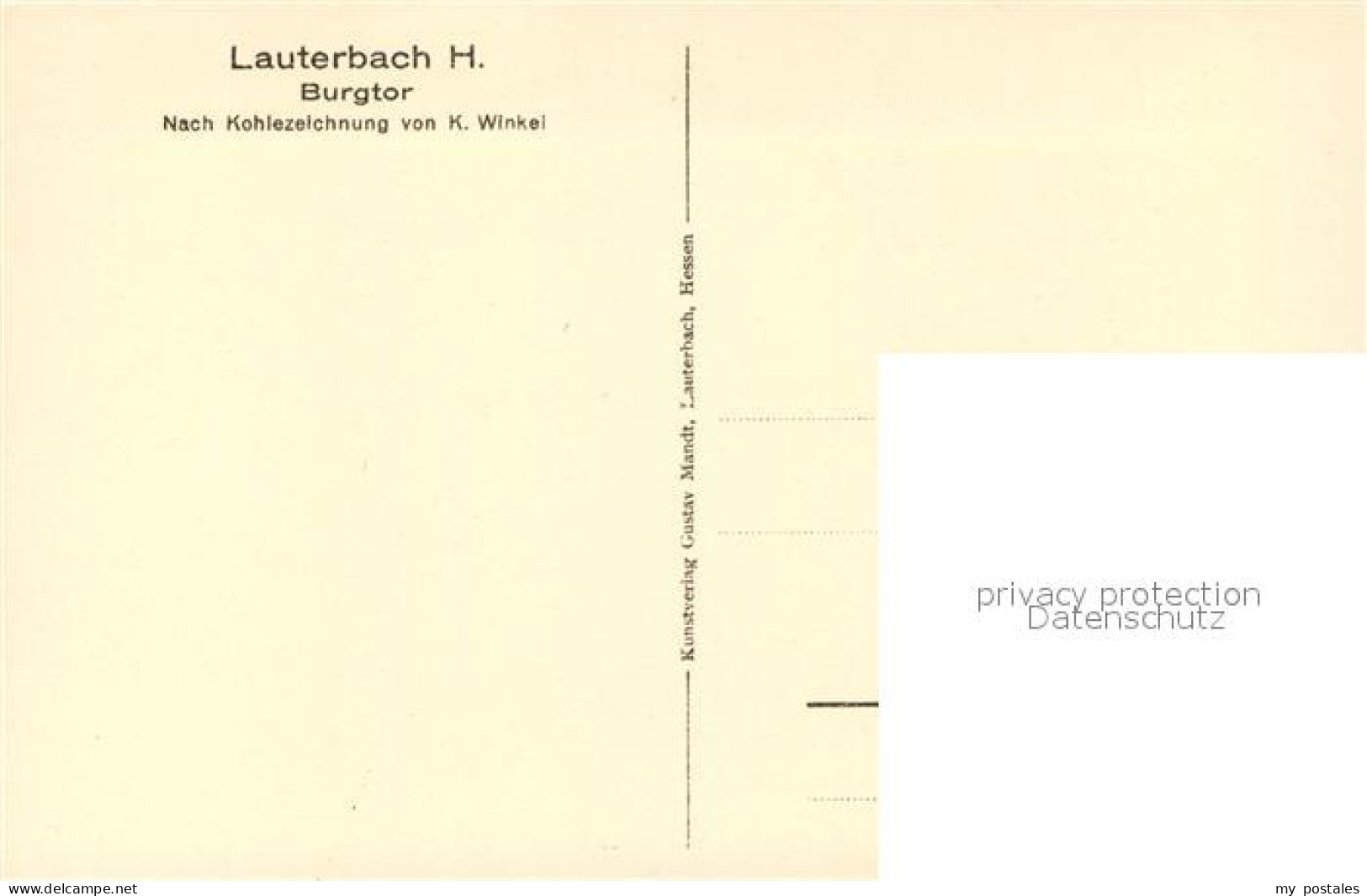 73521657 Lauterbach Hessen Burgtor Nach Kohlezeichnung Winkel Lauterbach Hessen - Lauterbach