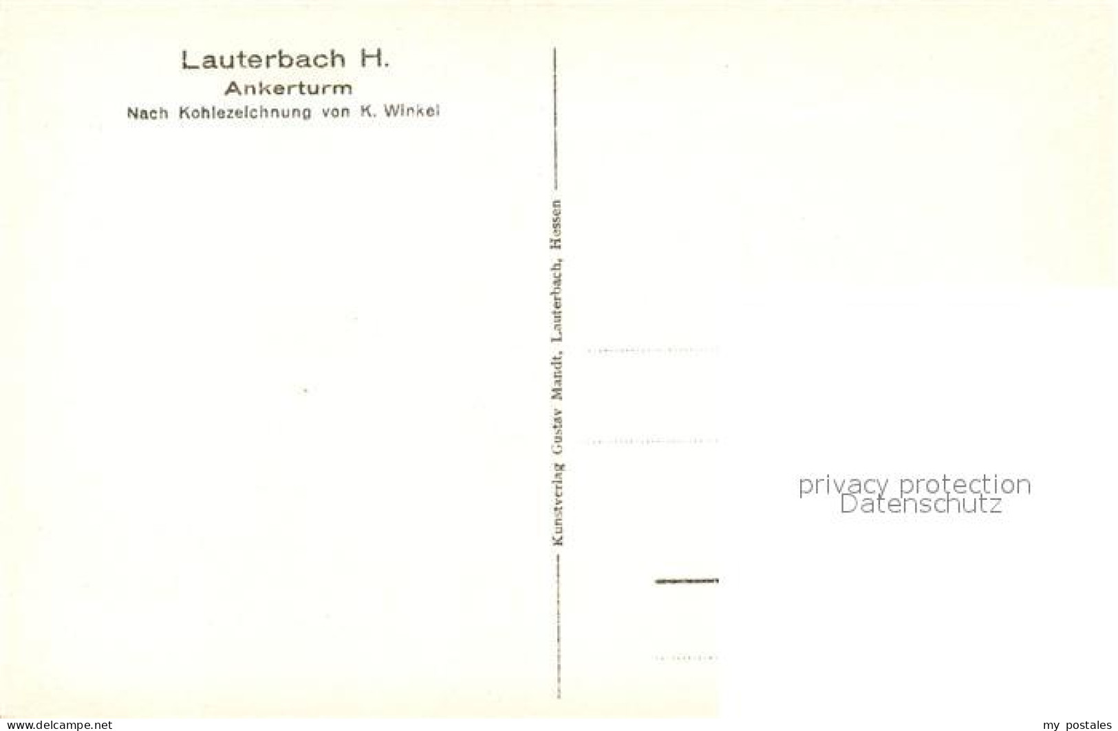 73521627 Lauterbach Hessen Ankerturm Nach Kohlezeichnung Von Winkel Lauterbach H - Lauterbach