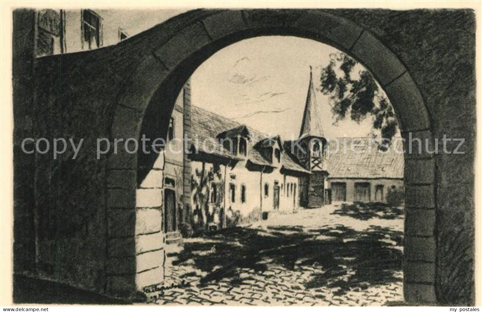 73521626 Lauterbach Hessen Burgtor Nach Kohlezeichnung Von Winkel Lauterbach Hes - Lauterbach