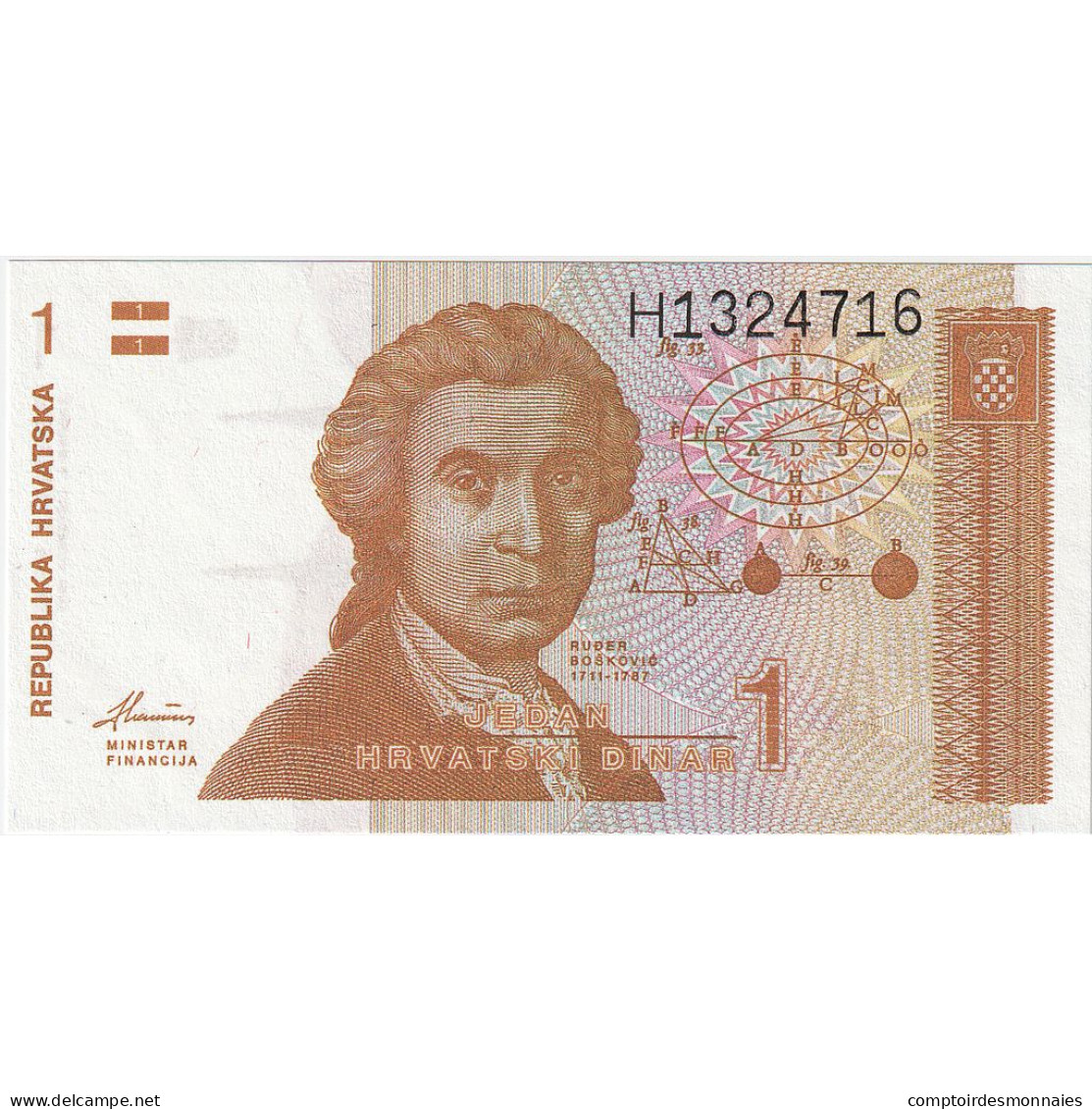 Billet, Croatie, 1 Dinar, 1991-1993, 1991-10-08, KM:16a, NEUF - Croatie